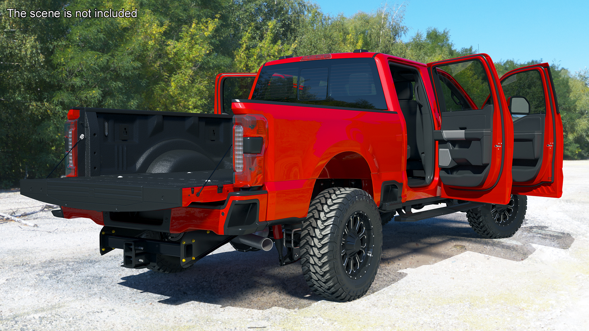 Ford Super Duty F-550 2023 Lift Kit Red 3D model