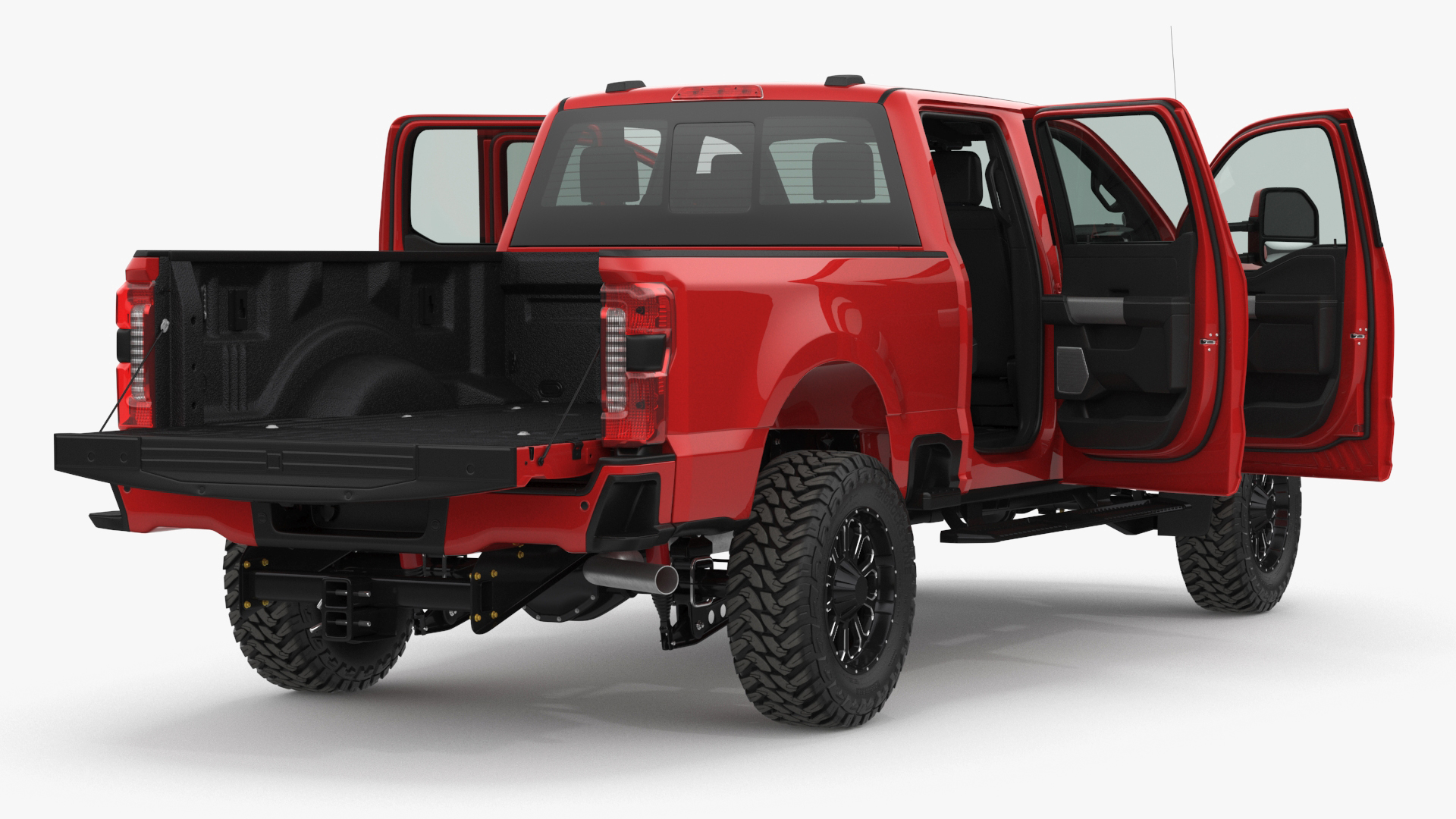 Ford Super Duty F-550 2023 Lift Kit Red 3D model
