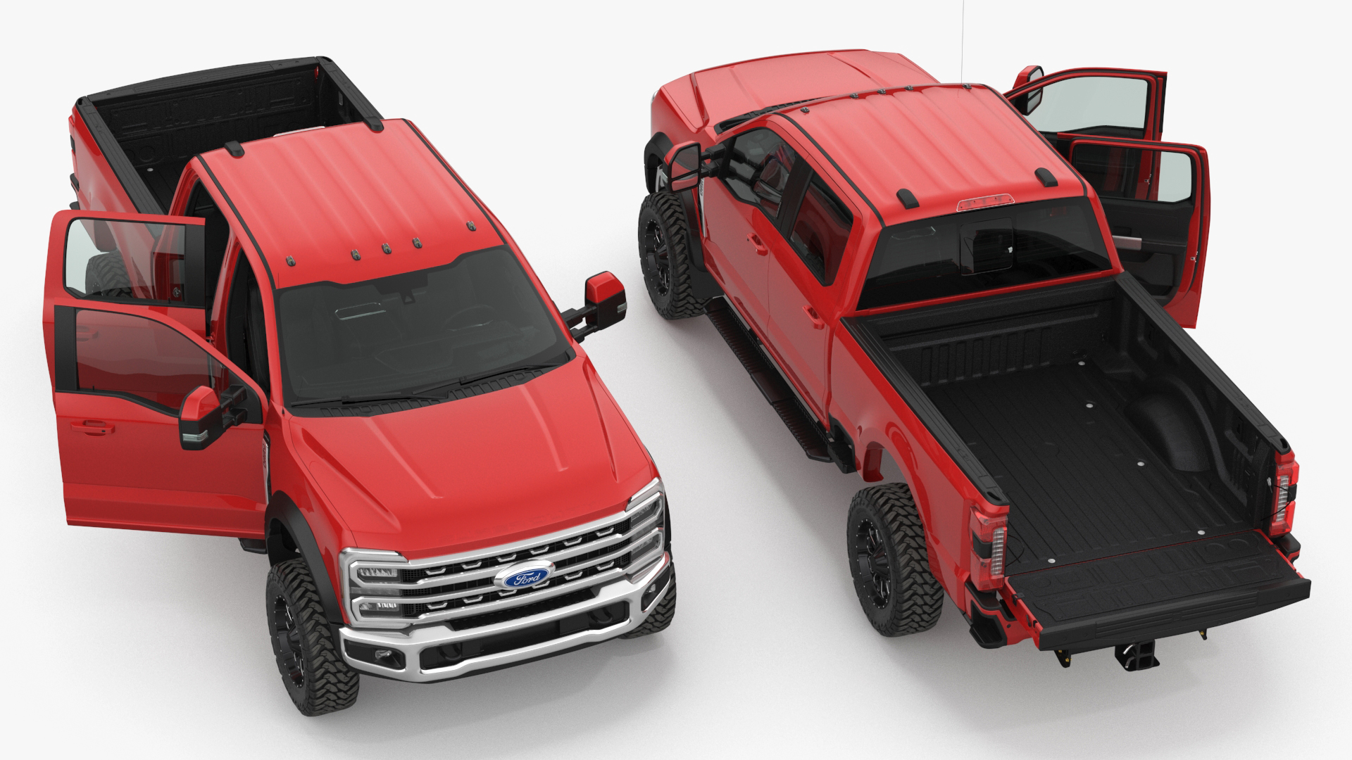 Ford Super Duty F-550 2023 Lift Kit Red 3D model