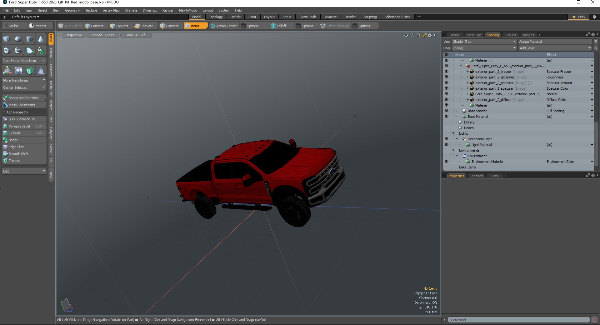 Ford Super Duty F-550 2023 Lift Kit Red 3D model