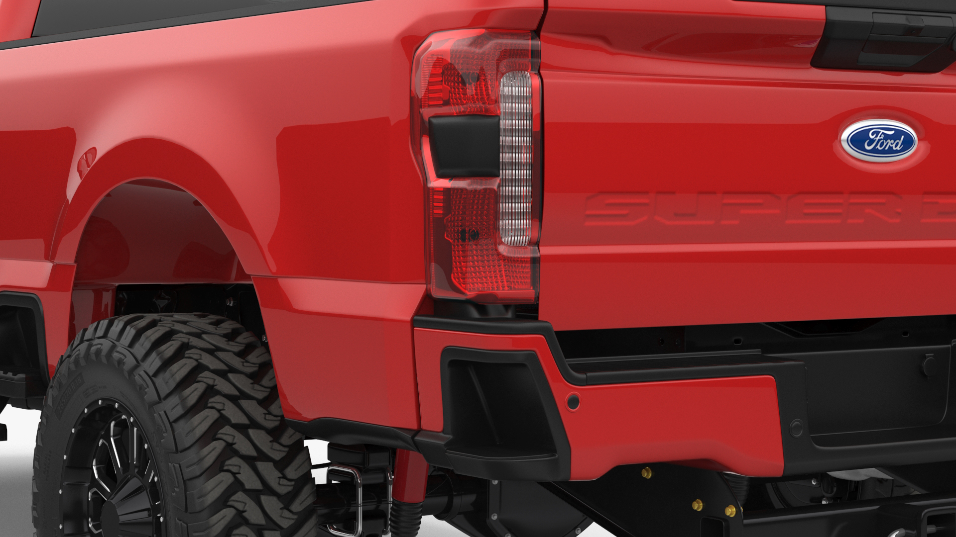 Ford Super Duty F-550 2023 Lift Kit Red 3D model