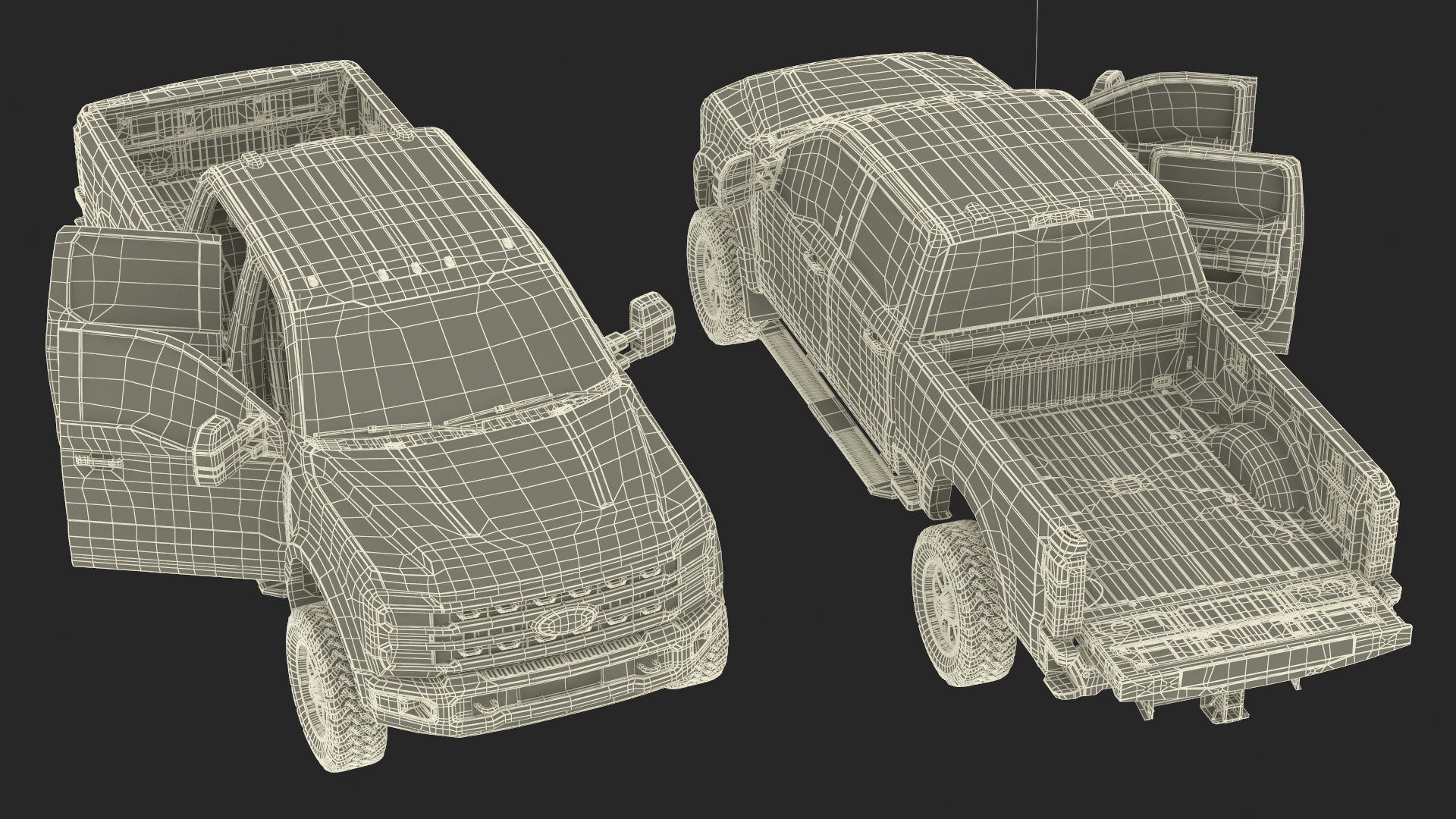 Ford Super Duty F-550 2023 Lift Kit Red 3D model