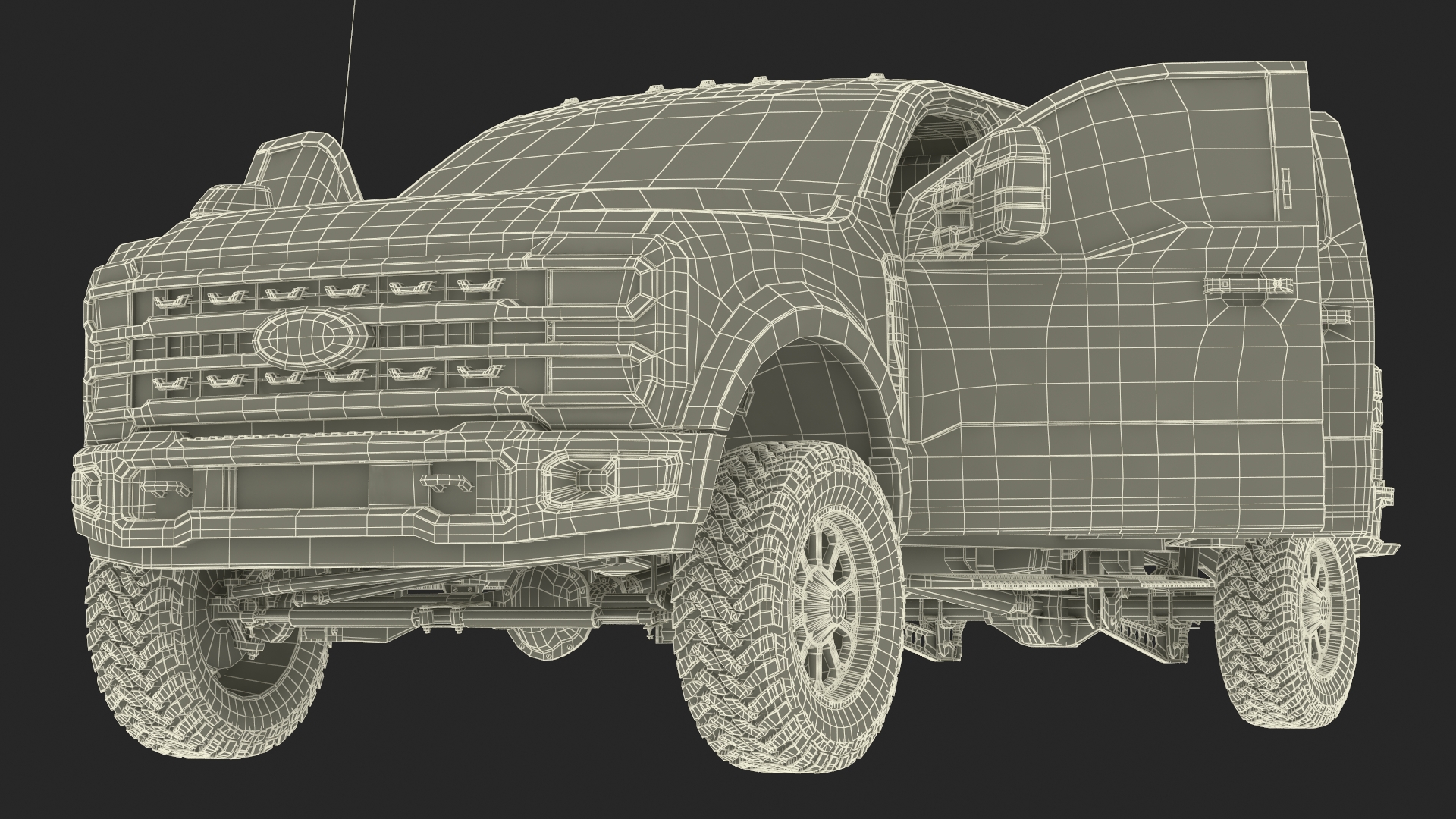 Ford Super Duty F-550 2023 Lift Kit Red 3D model