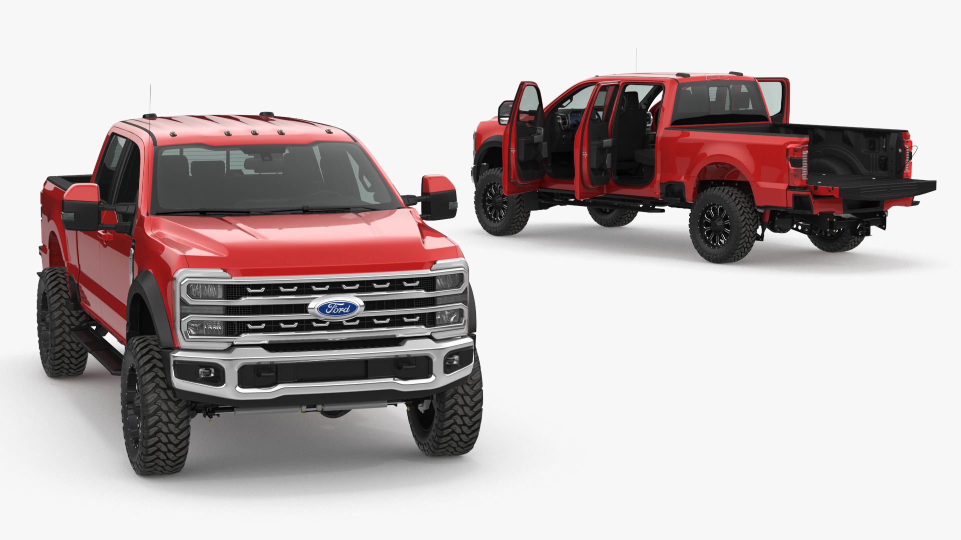 Ford Super Duty F-550 2023 Lift Kit Red 3D model