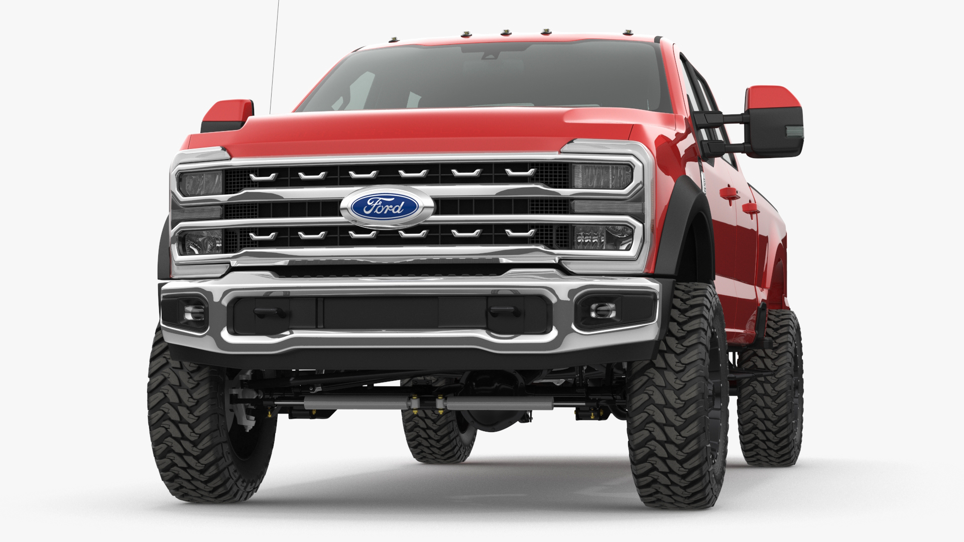 Ford Super Duty F-550 2023 Lift Kit Red 3D model