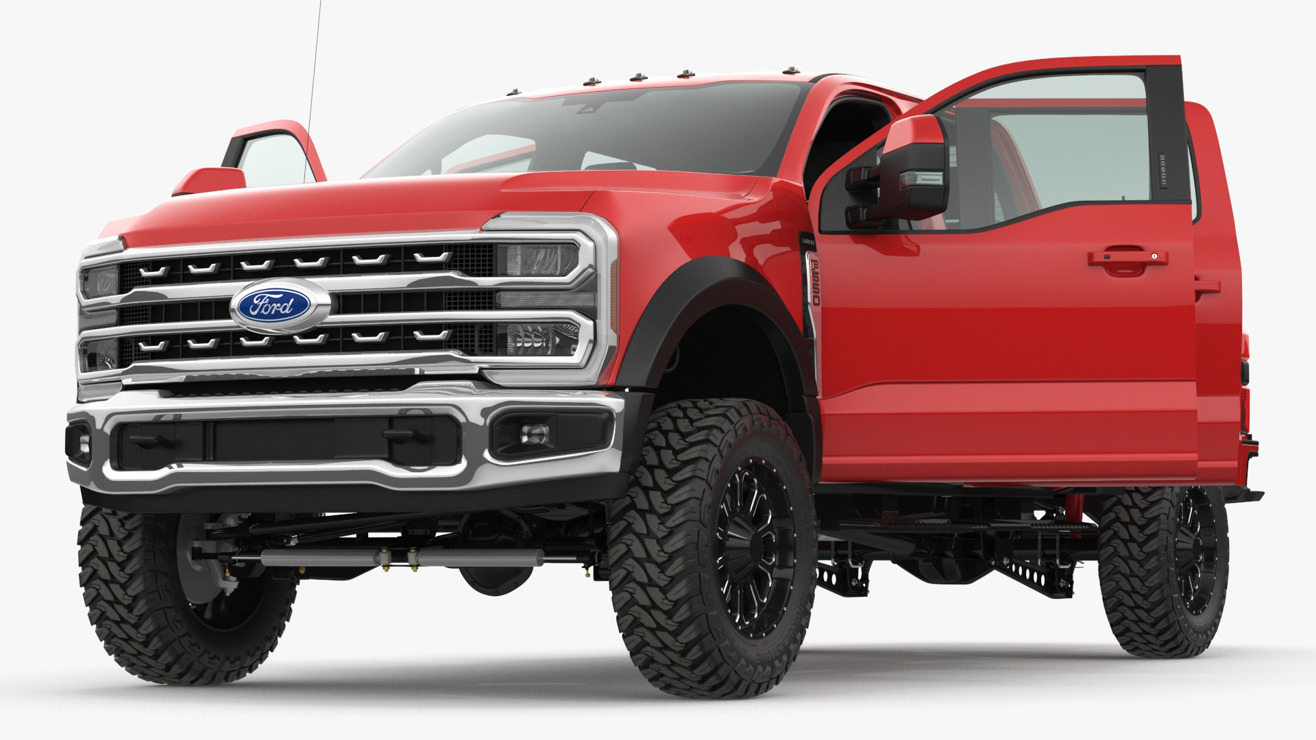 Ford Super Duty F-550 2023 Lift Kit Red 3D model