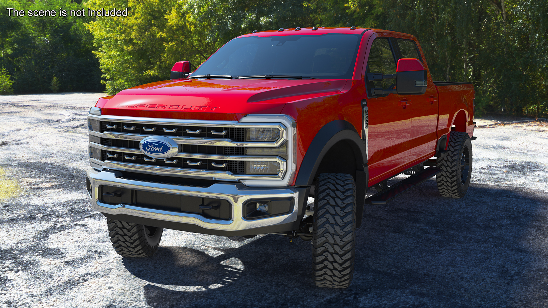 Ford Super Duty F-550 2023 Lift Kit Red 3D model