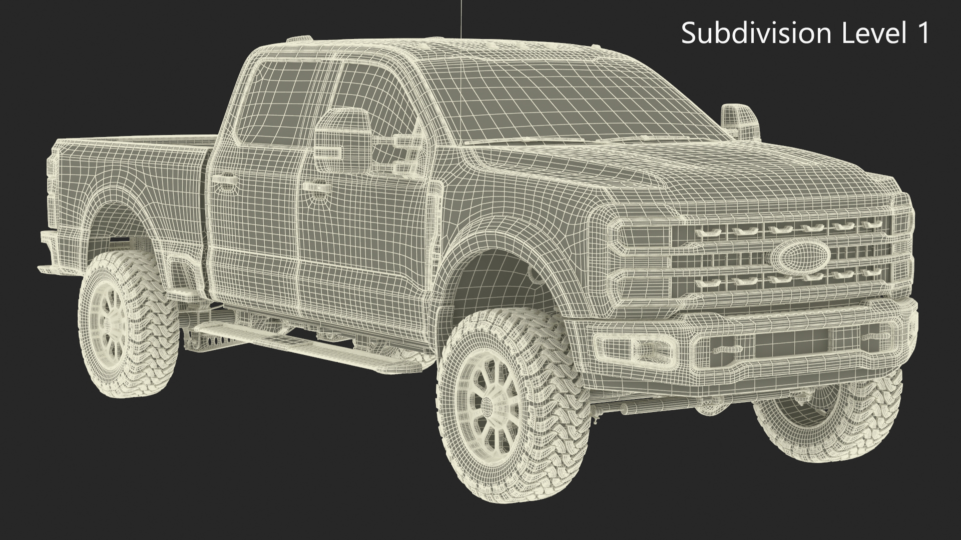 Ford Super Duty F-550 2023 Lift Kit Red 3D model
