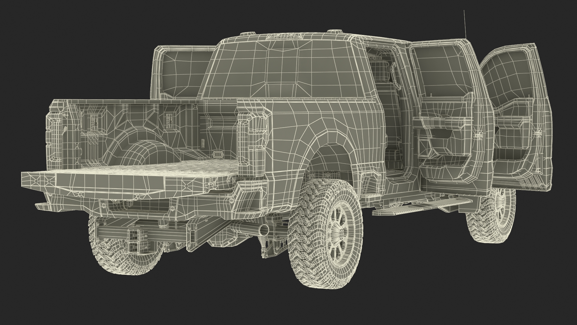 Ford Super Duty F-550 2023 Lift Kit Red 3D model