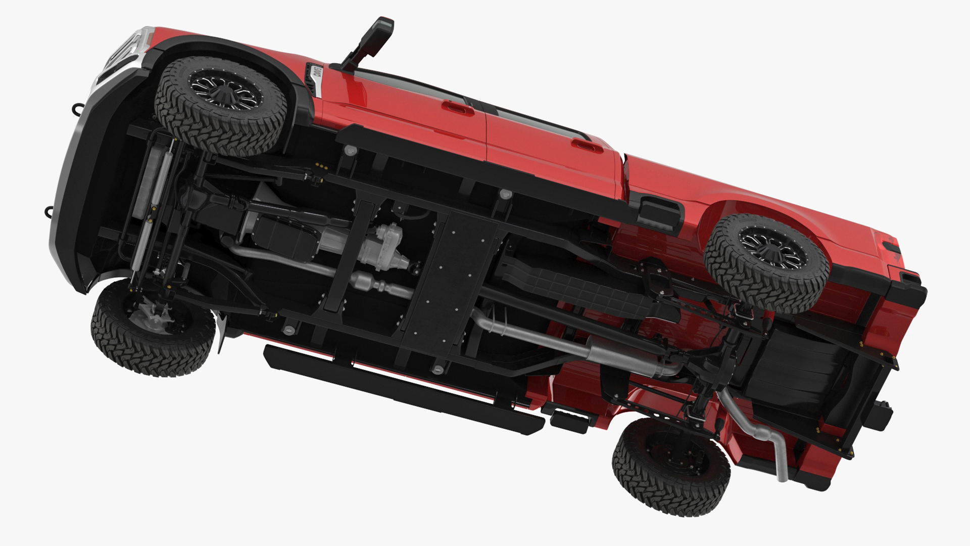 Ford Super Duty F-550 2023 Lift Kit Red 3D model
