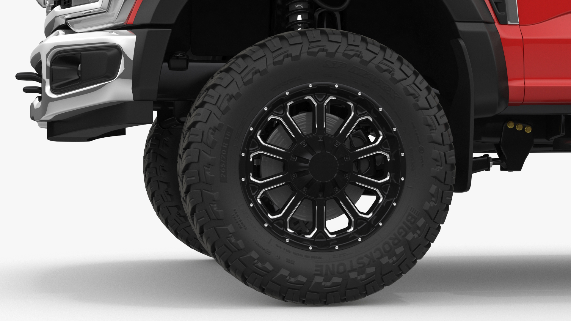 Ford Super Duty F-550 2023 Lift Kit Red 3D model