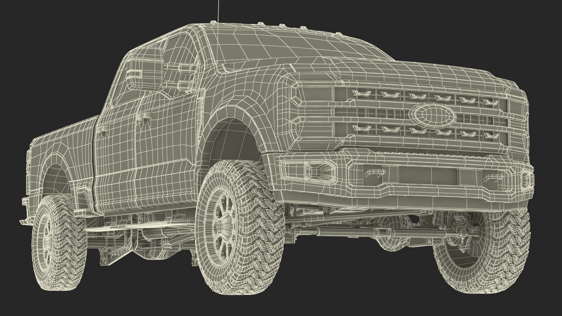 Ford Super Duty F-550 2023 Lift Kit Red 3D model