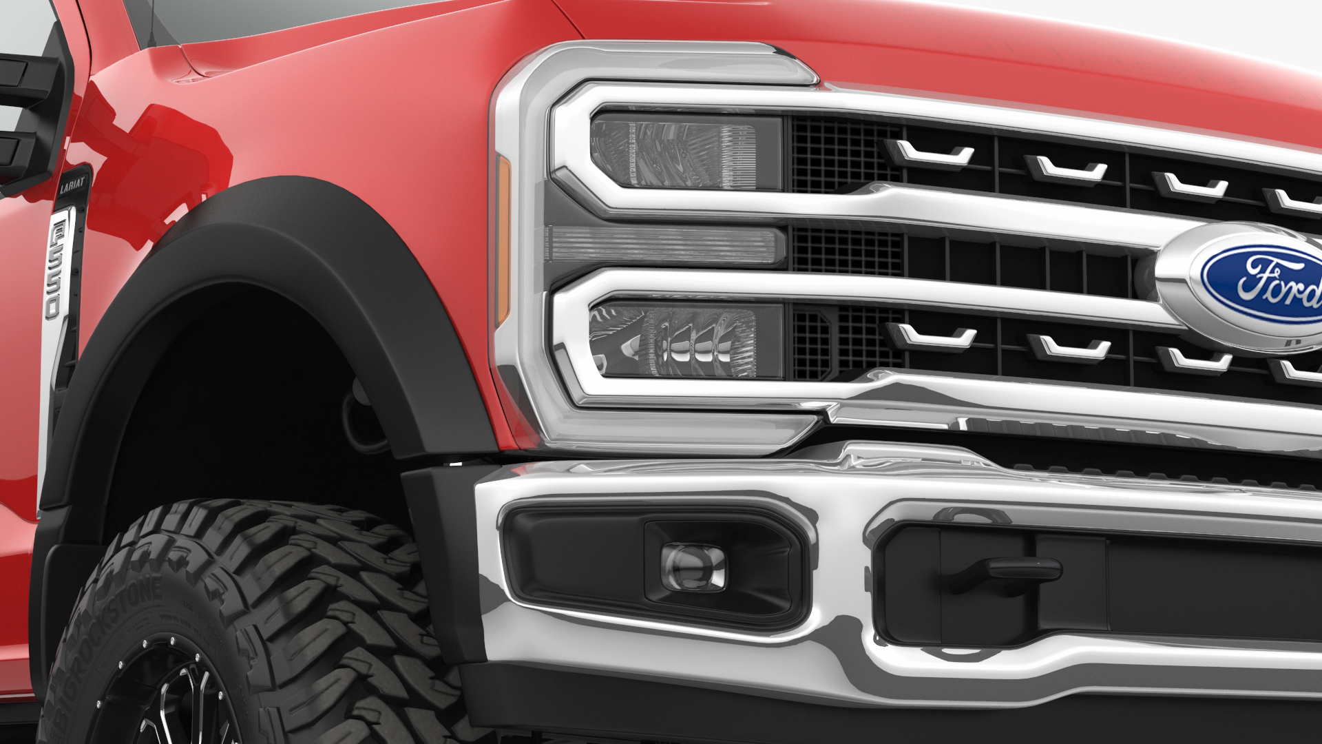 Ford Super Duty F-550 2023 Lift Kit Red 3D model
