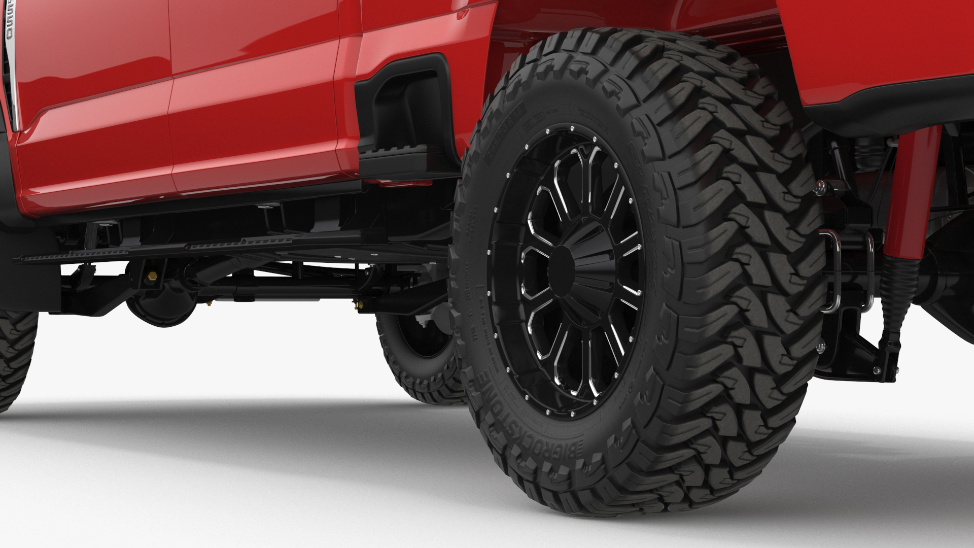 Ford Super Duty F-550 2023 Lift Kit Red 3D model