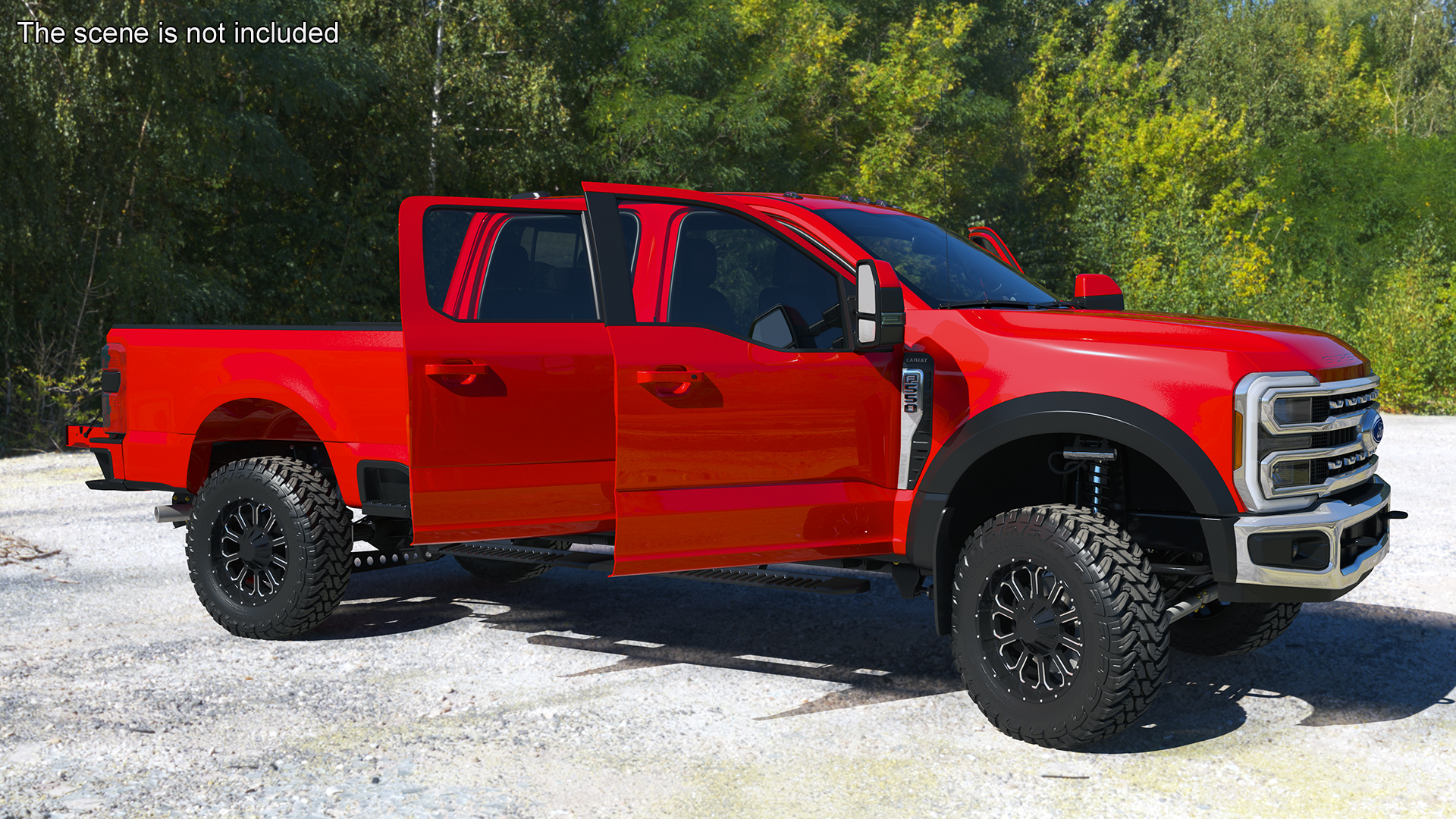 Ford Super Duty F-550 2023 Lift Kit Red 3D model