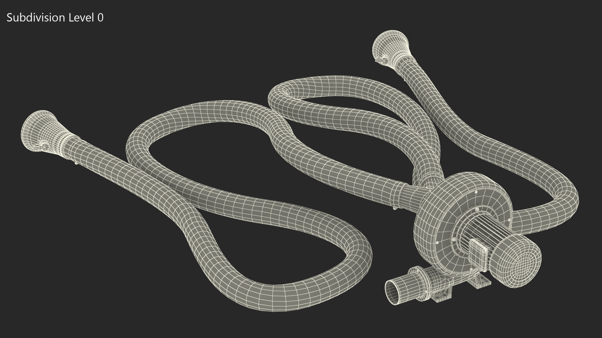 Exhaust Fume Extraction System Twin Duct Rigged 3D