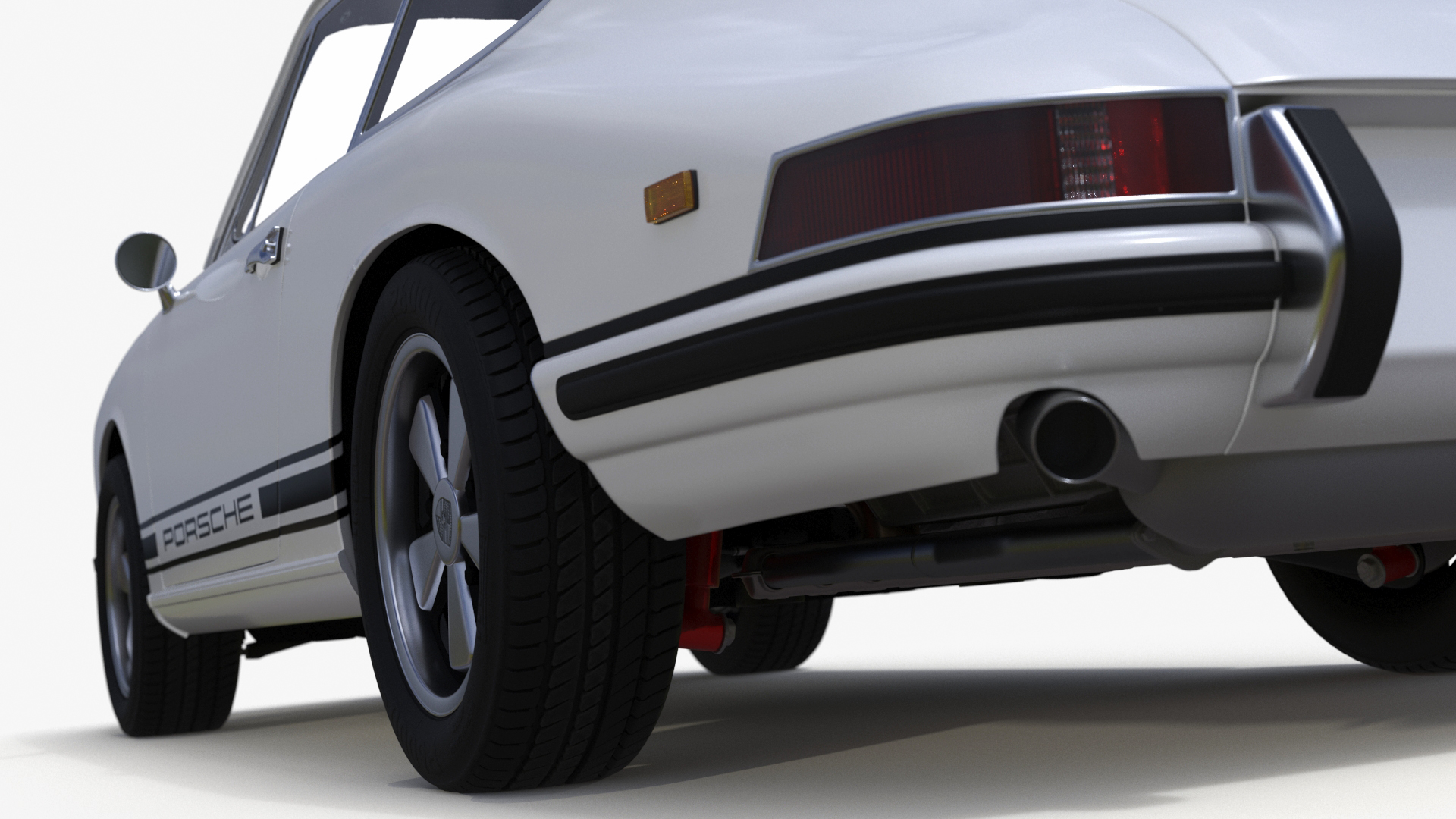 White Porsche 911 1968 3D
