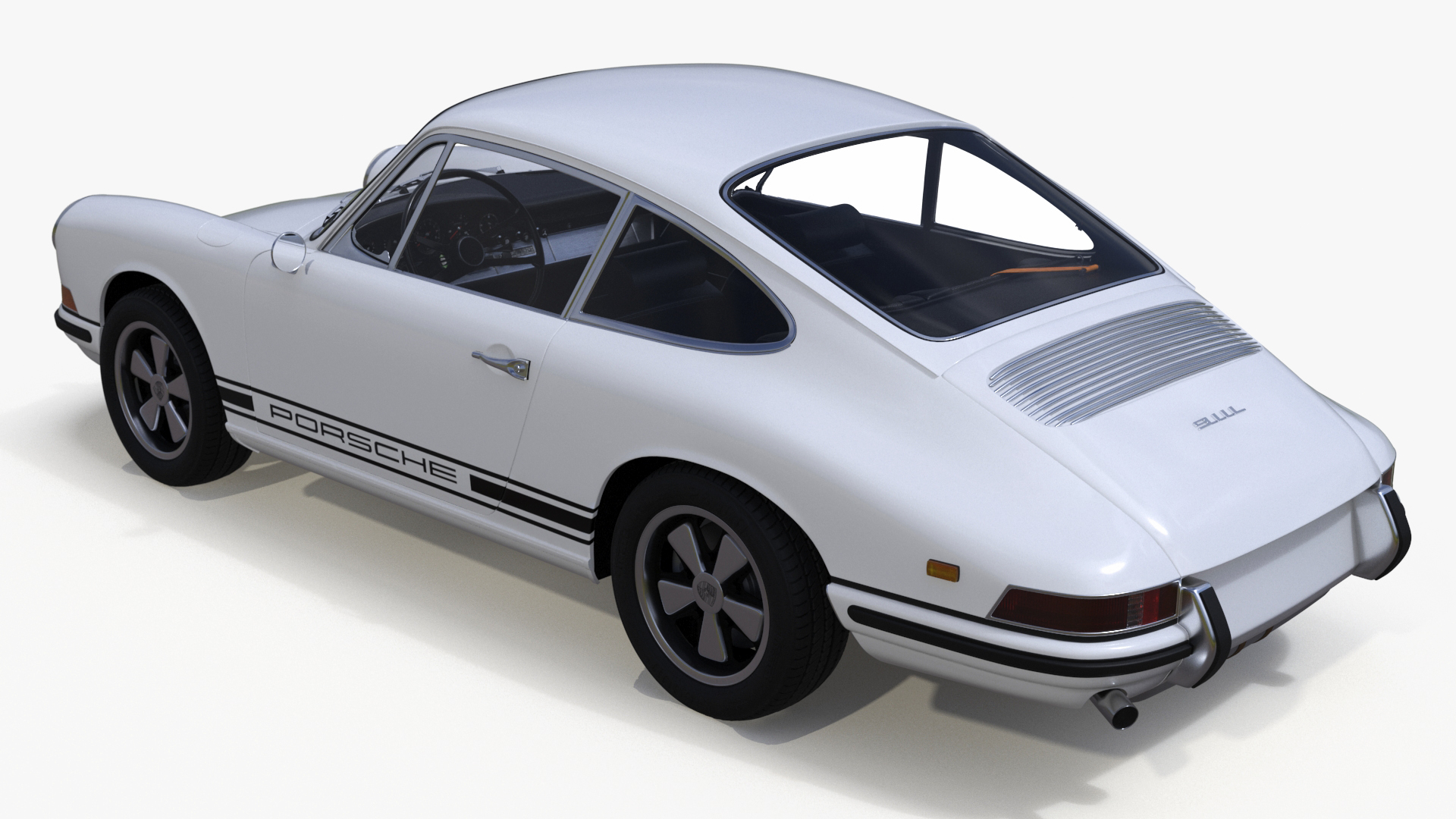White Porsche 911 1968 3D