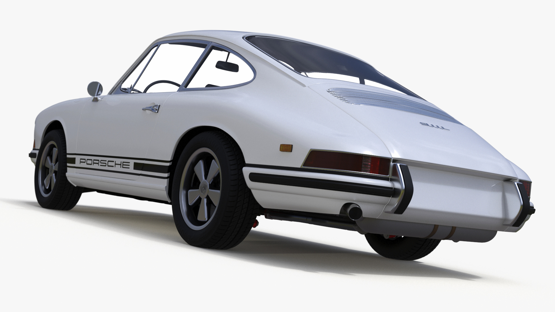 White Porsche 911 1968 3D