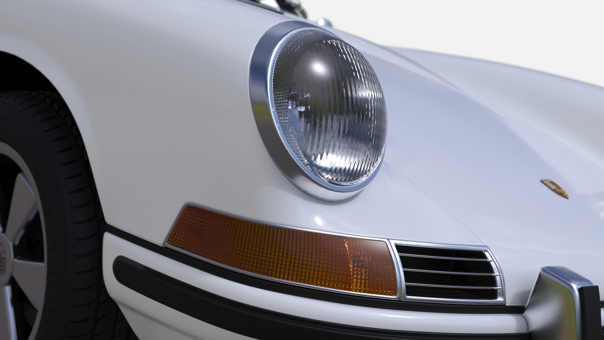White Porsche 911 1968 3D