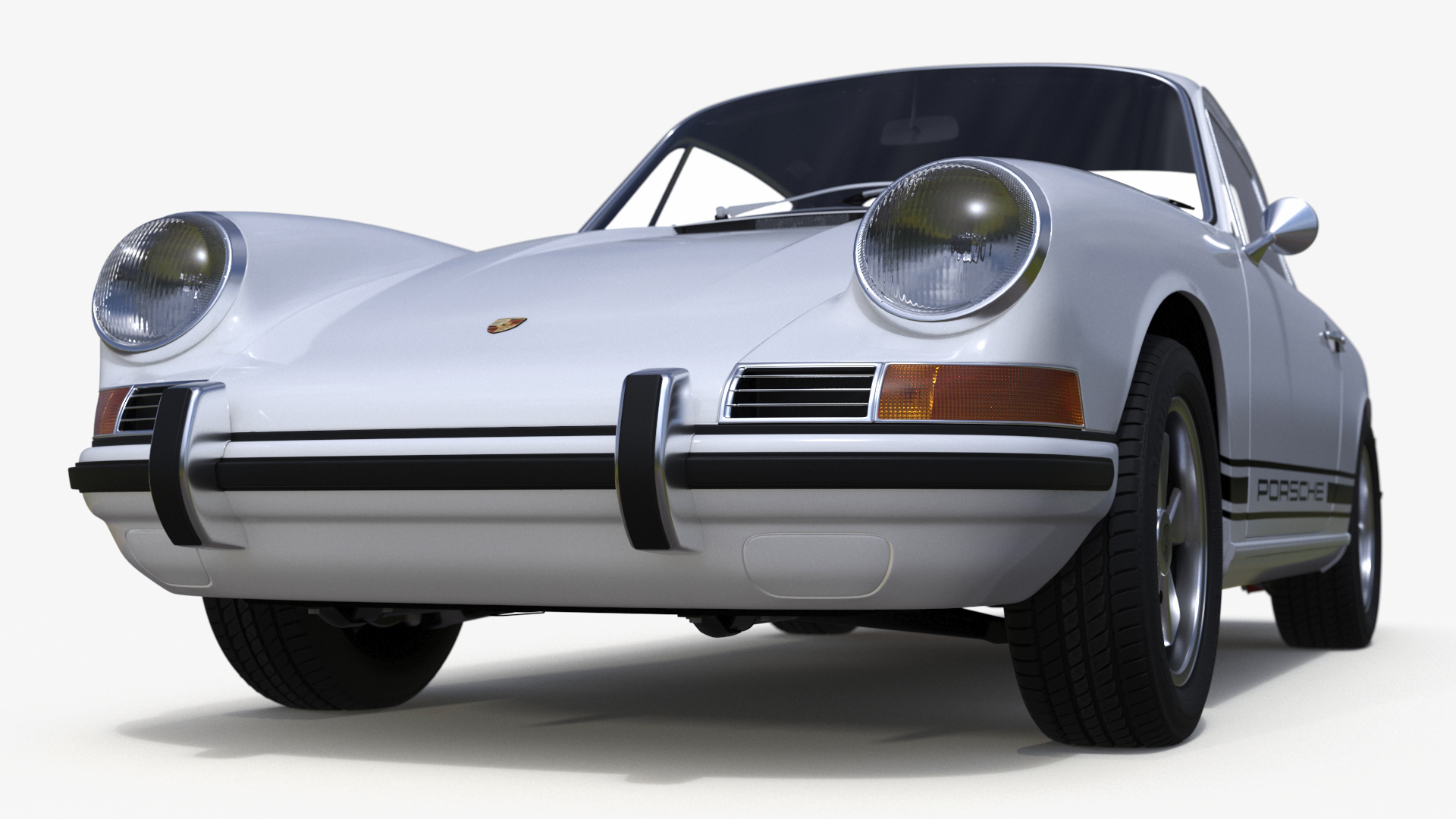 White Porsche 911 1968 3D
