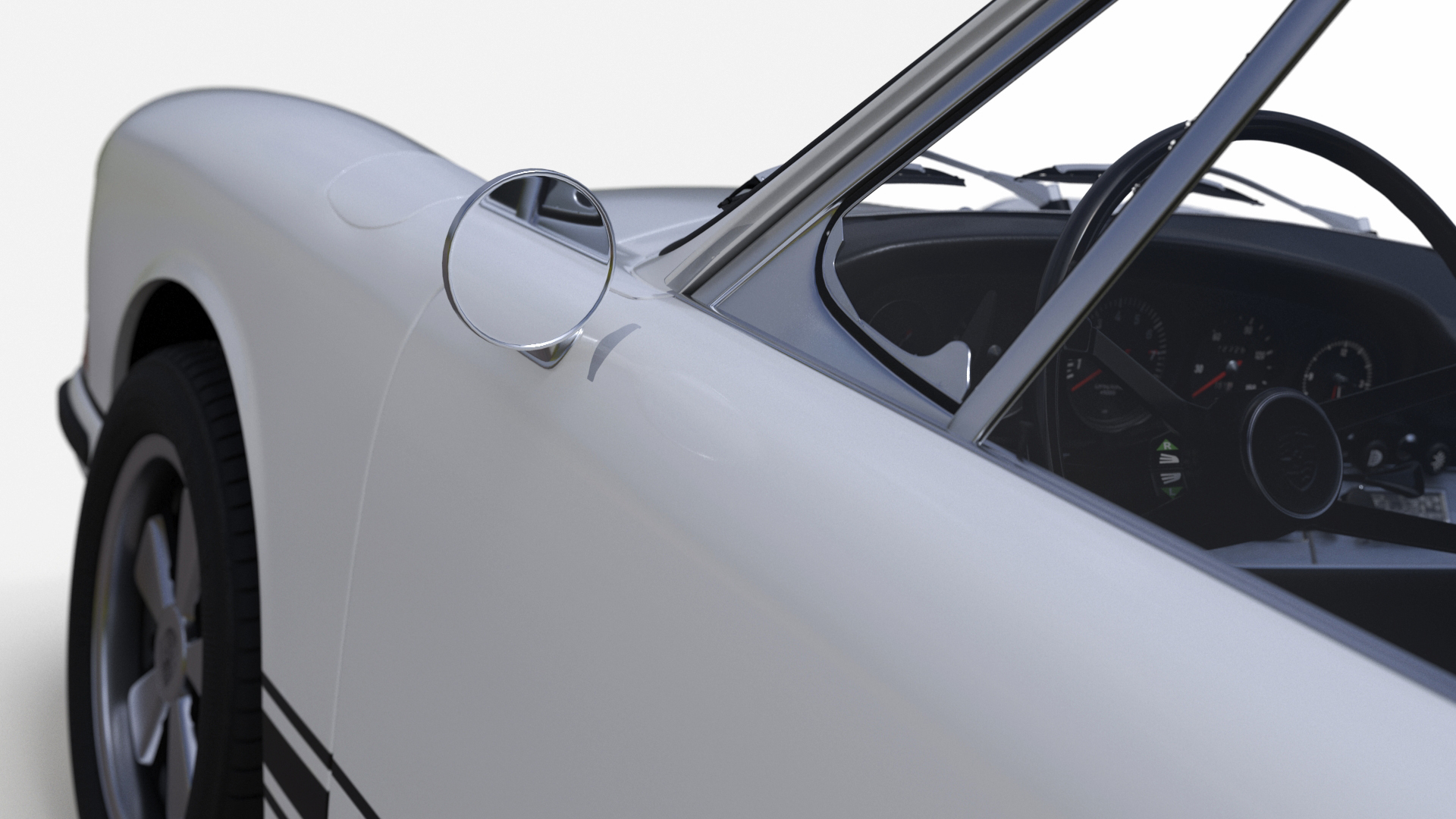 White Porsche 911 1968 3D