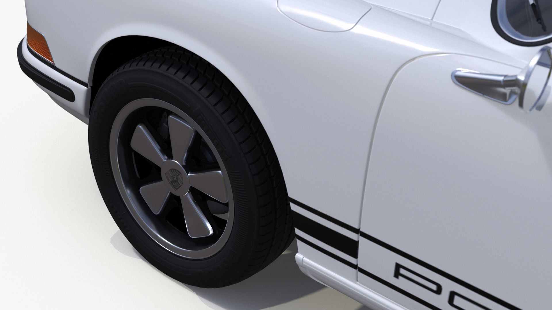 White Porsche 911 1968 3D