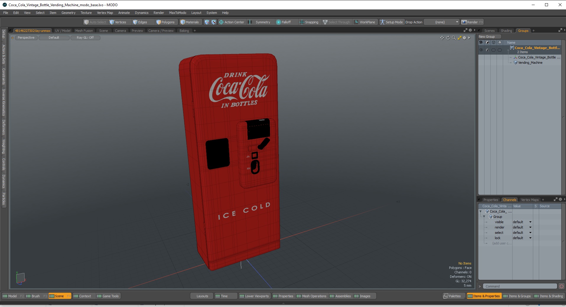3D model Coca Cola Vintage Bottle Vending Machine