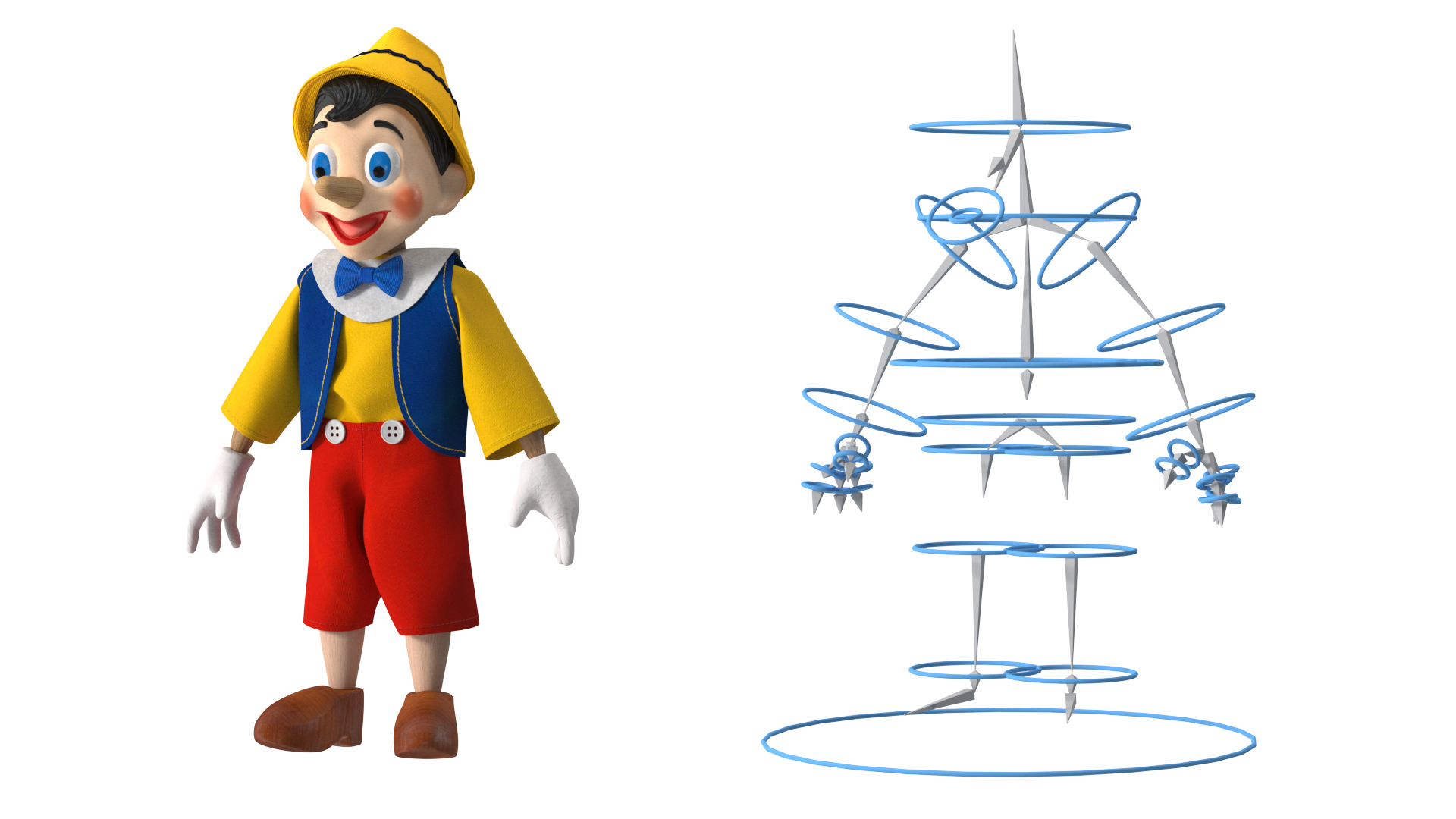 Pinnochio Wooden Doll Toy Rigged 3D