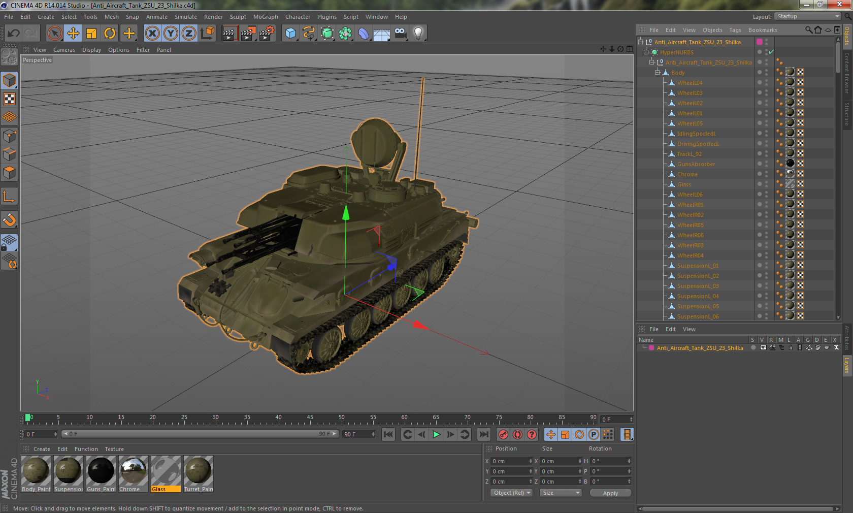 Anti Aircraft Tank ZSU 23 Shilka 3D