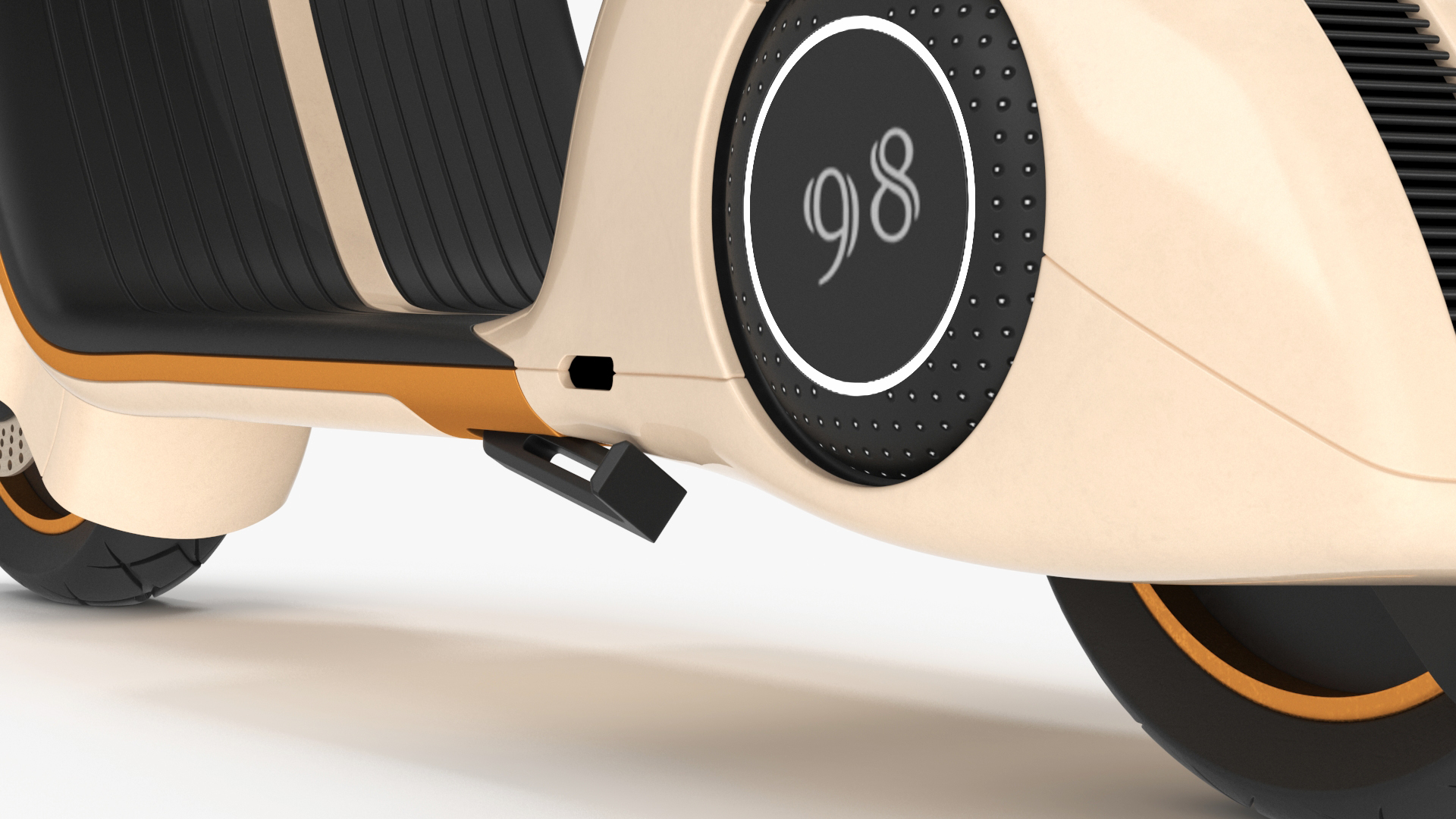 3D Beige Electric Scooter Vespa 98 Lights On