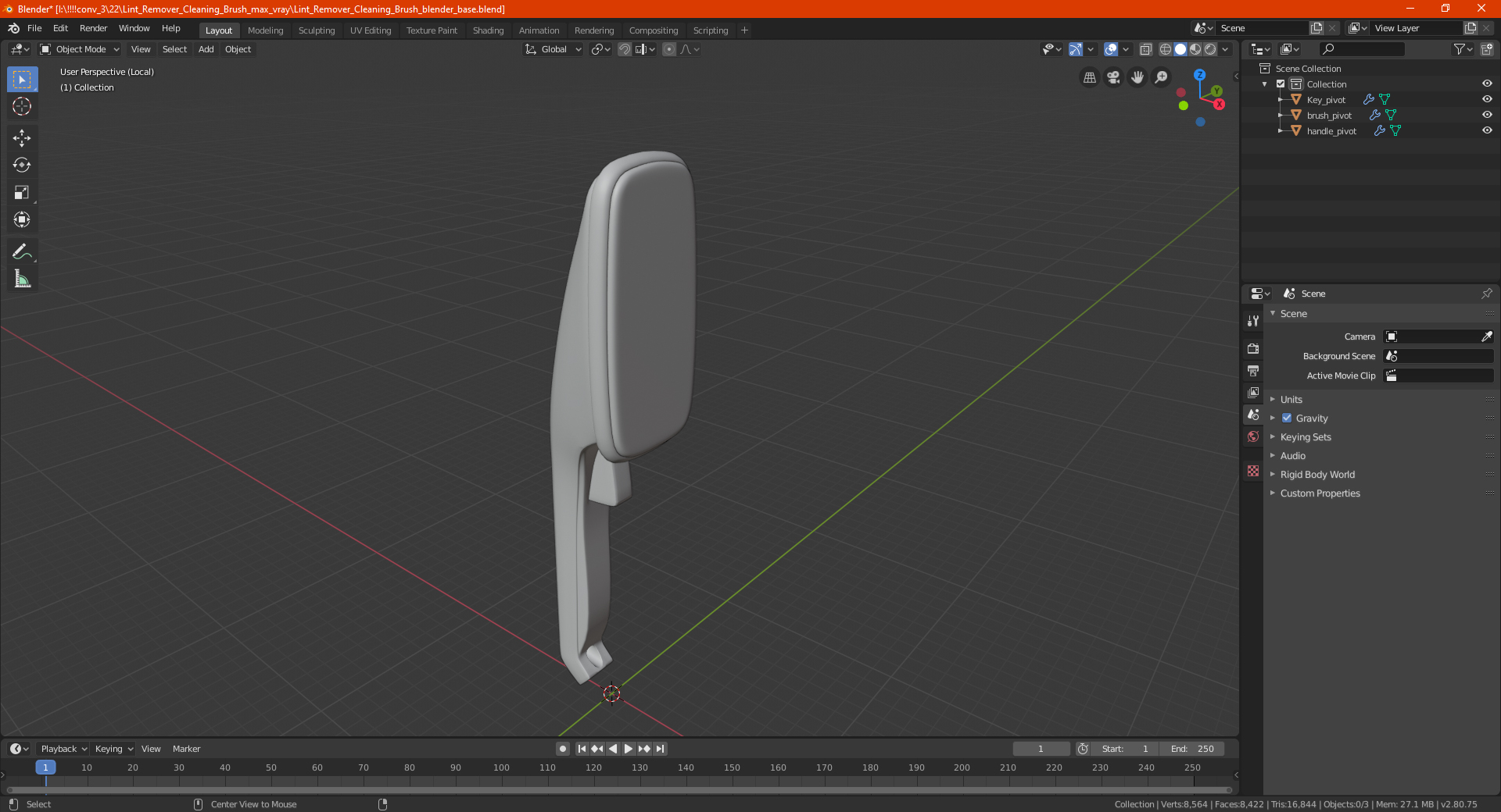 Lint Remover Cleaning Brush 3D