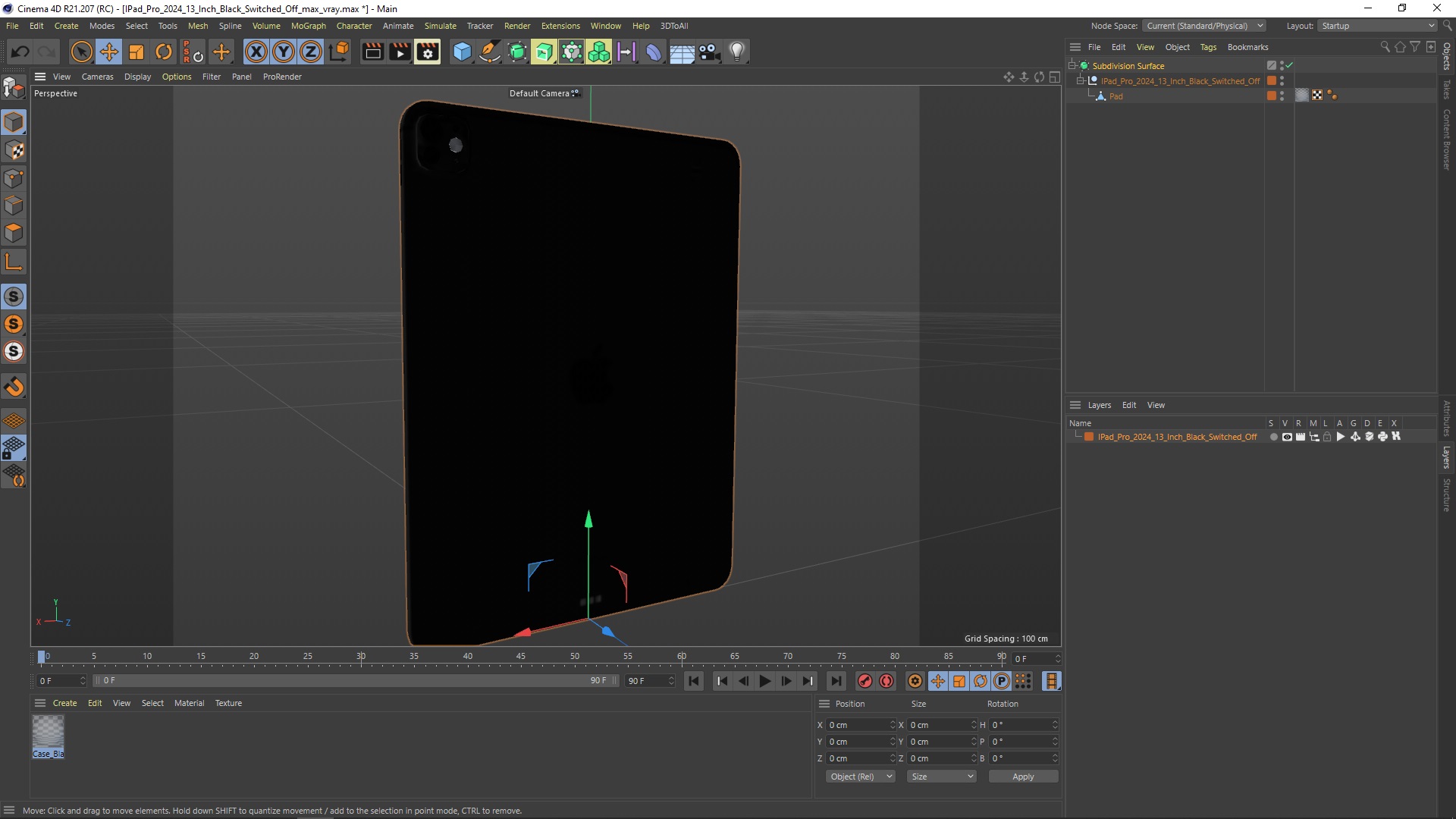 3D model IPad Pro 2024 13 Inch Black Switched Off