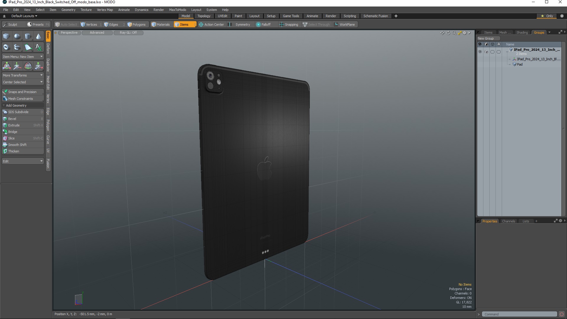 3D model IPad Pro 2024 13 Inch Black Switched Off