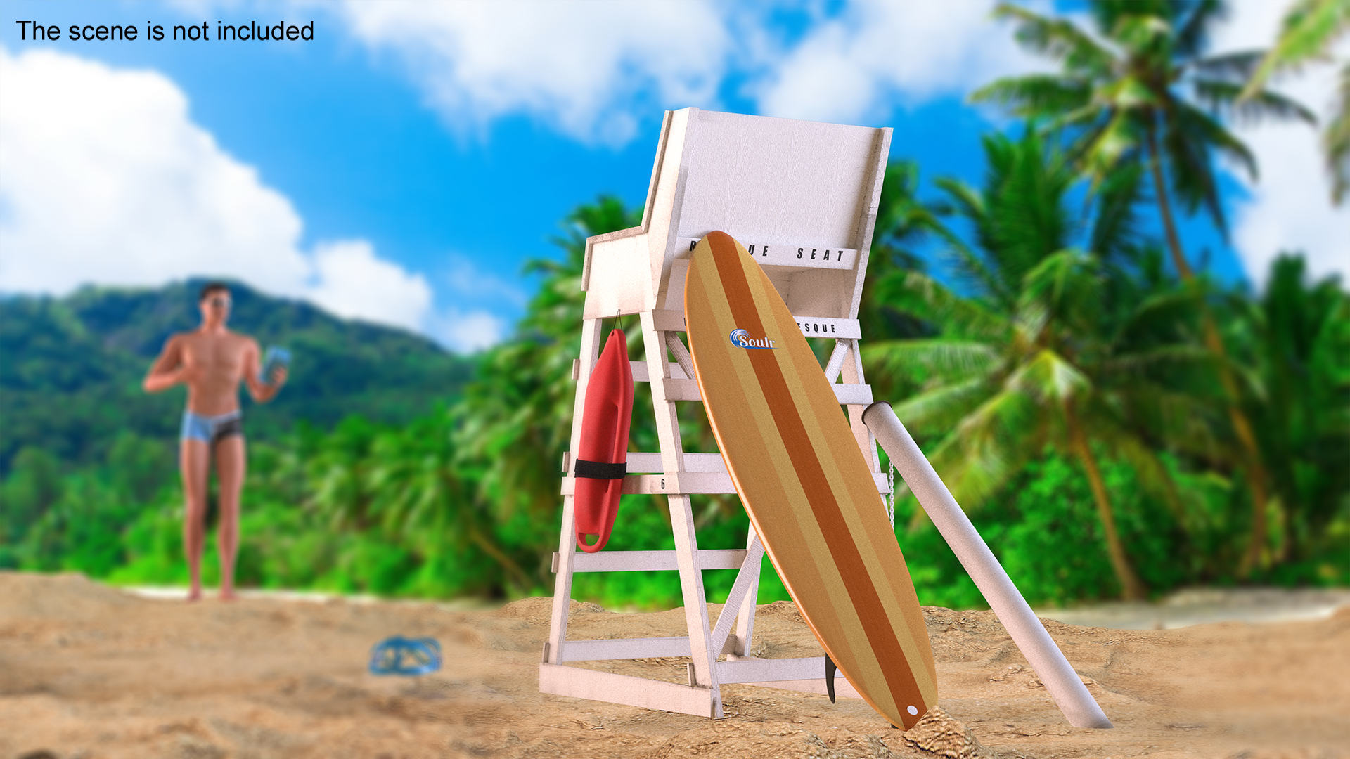 3D model Hybrid Funboard Surfboard