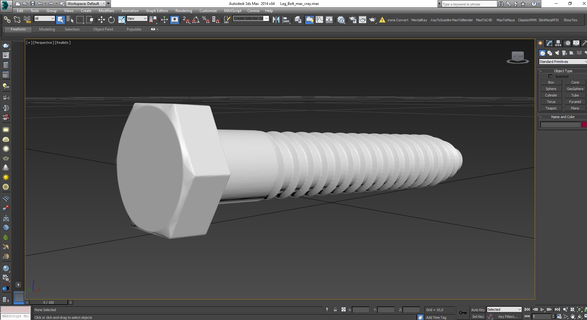 3D Lag Bolt for 3D Print