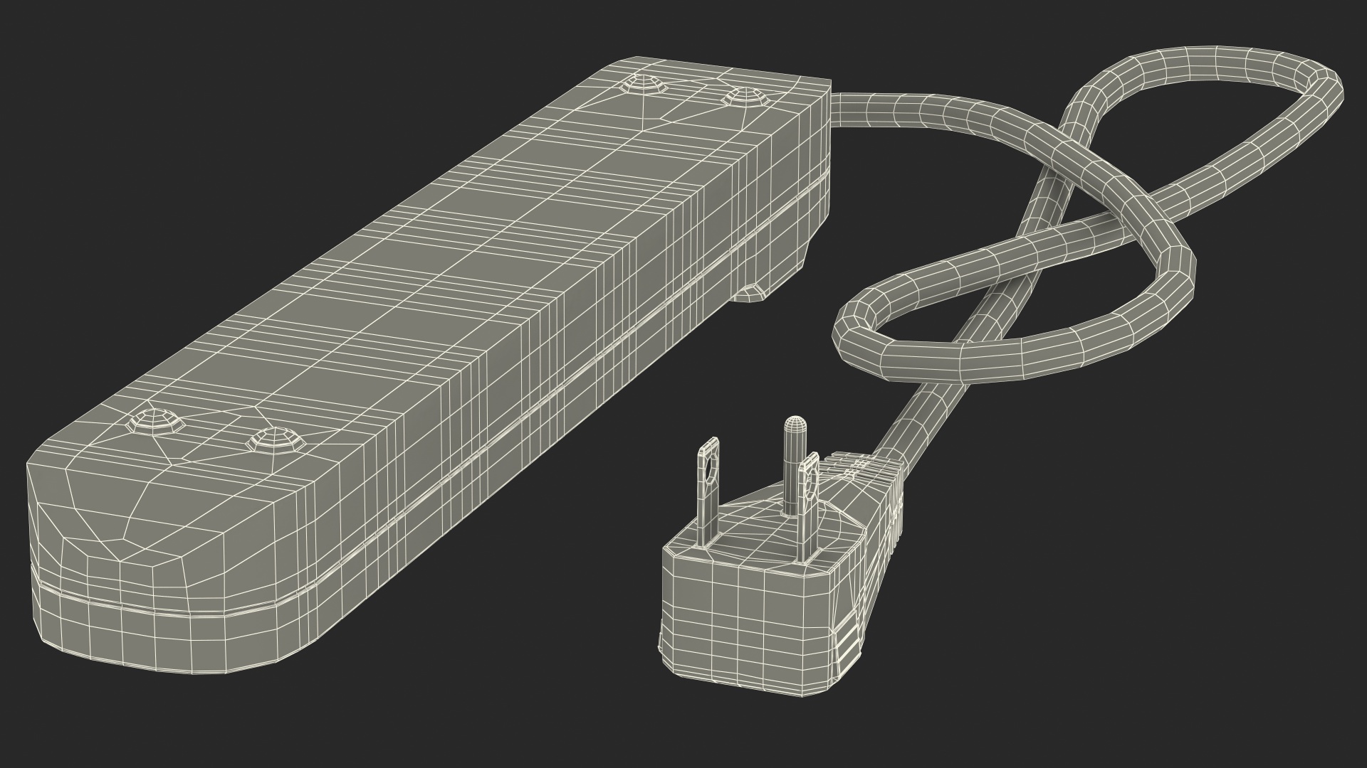 Power Strip 6 US Sockets 3D model