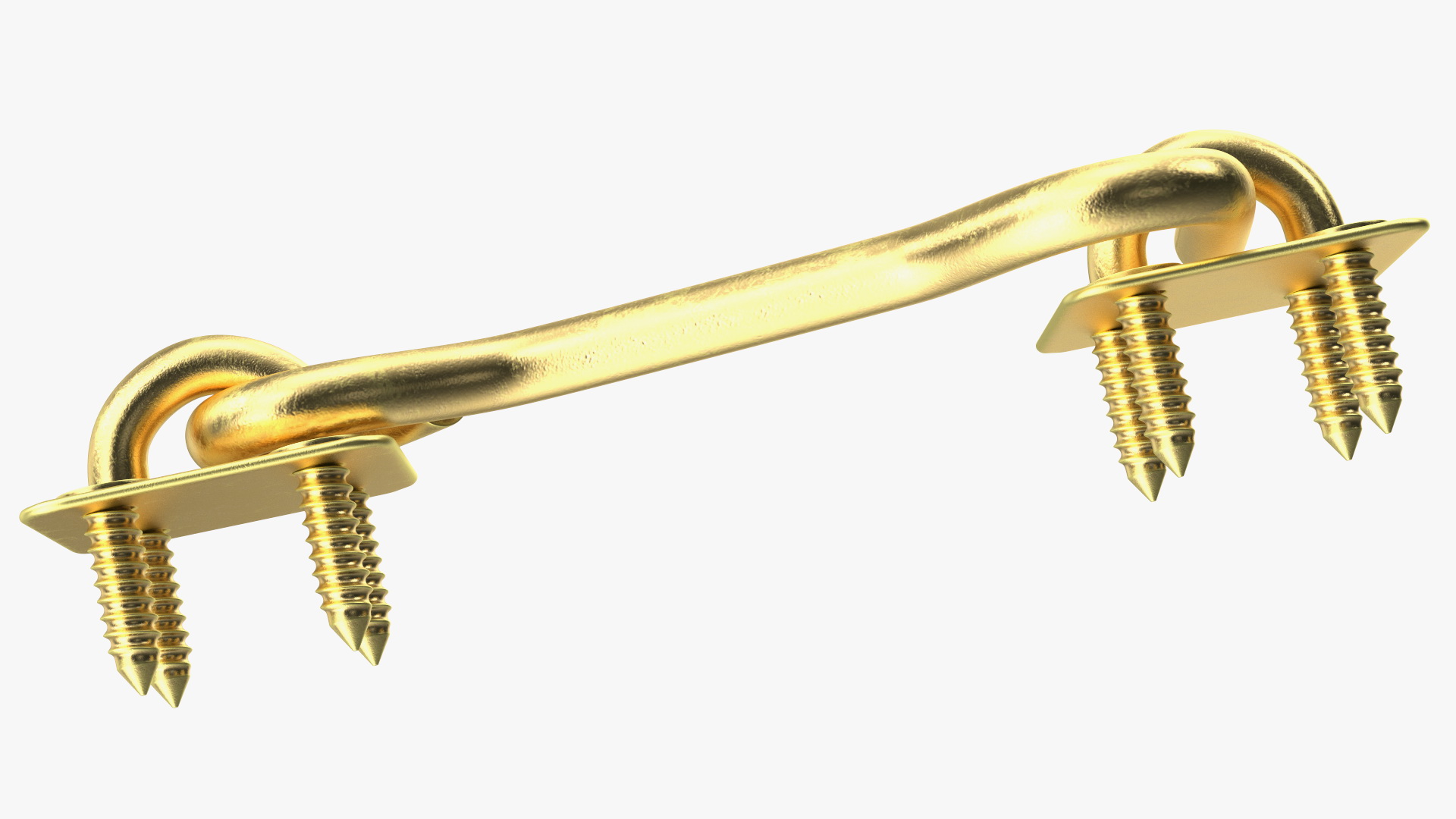 Door Hook and Eye Latch with Mounting Screws Gold 3D model
