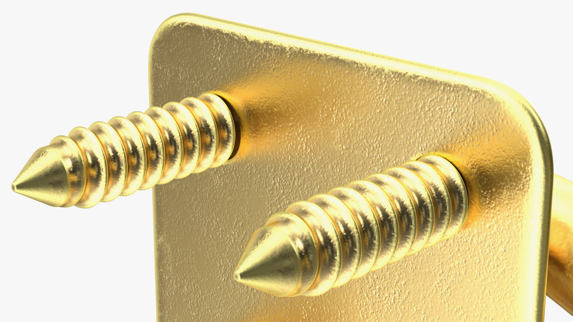 Door Hook and Eye Latch with Mounting Screws Gold 3D model