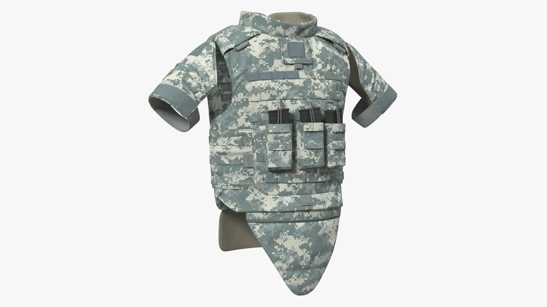 Tactical Military Vest Grey Camo 3D