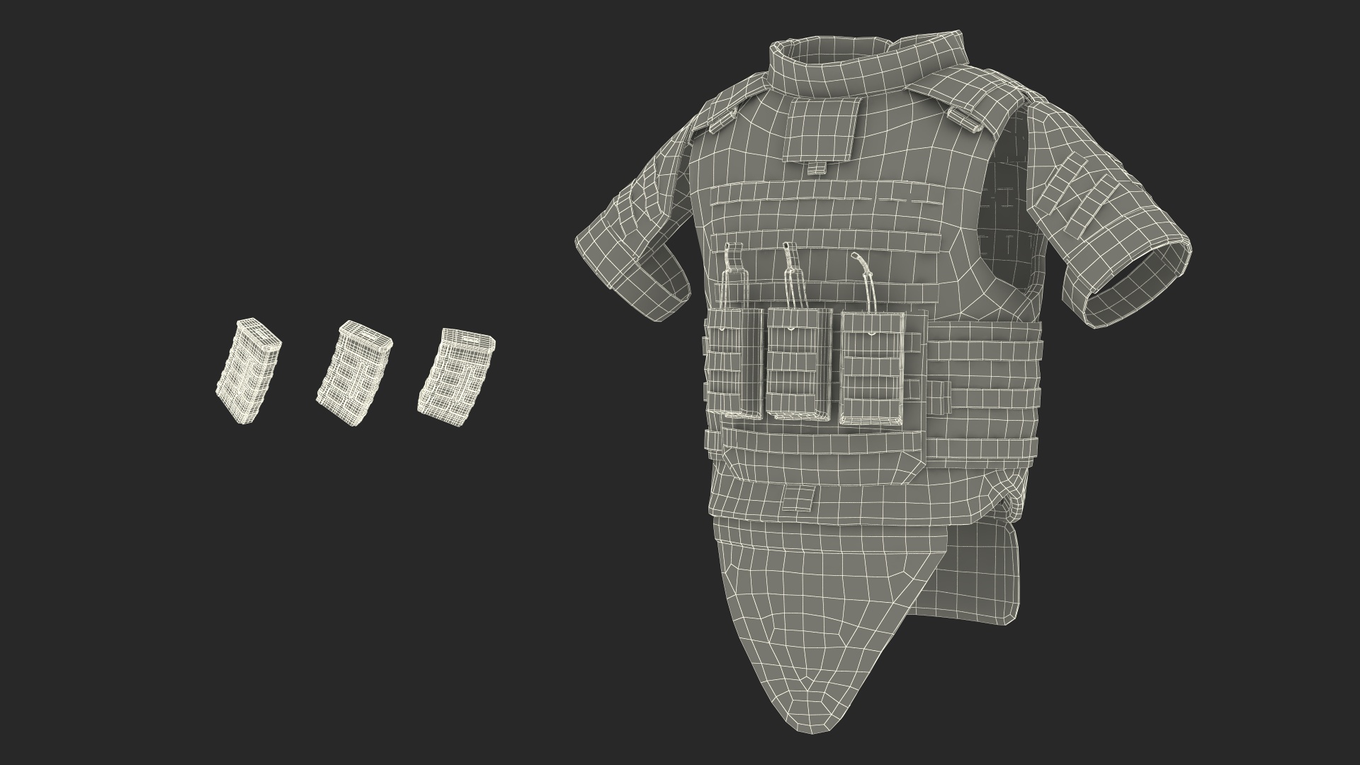 Tactical Military Vest Grey Camo 3D