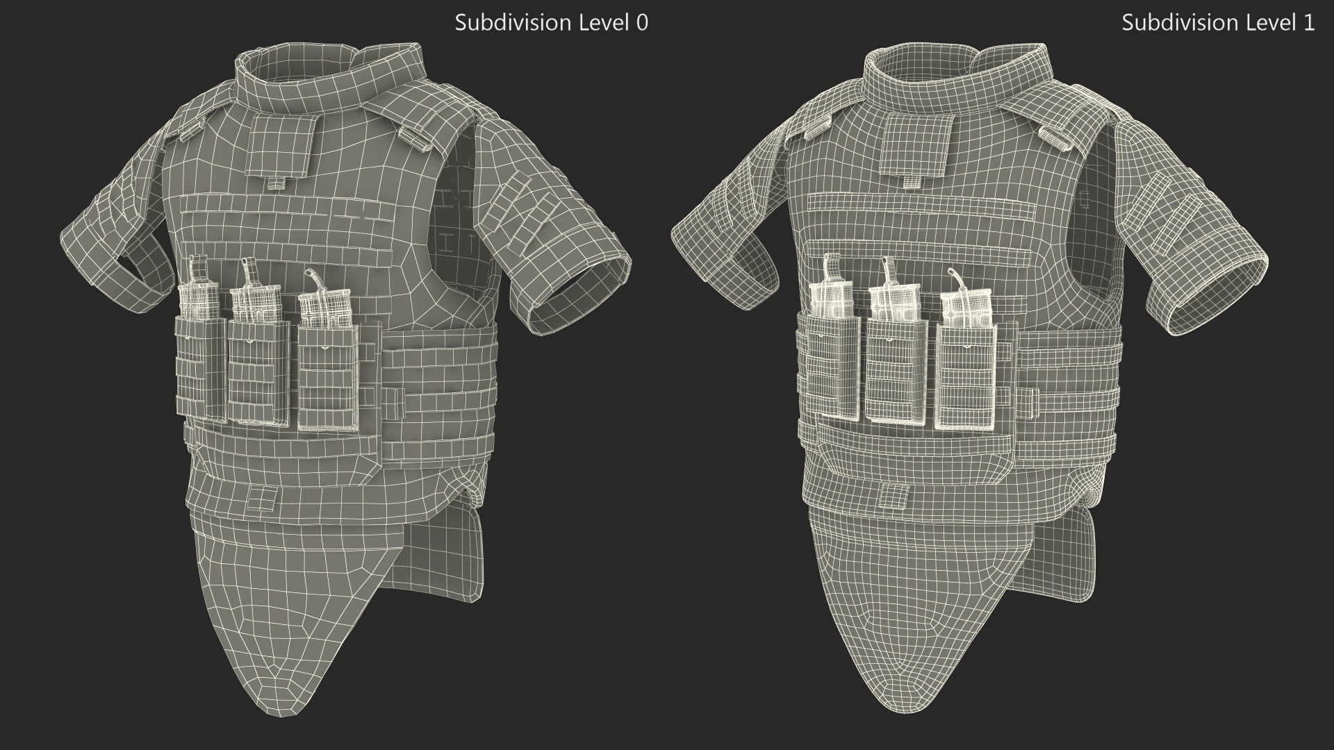 Tactical Military Vest Grey Camo 3D