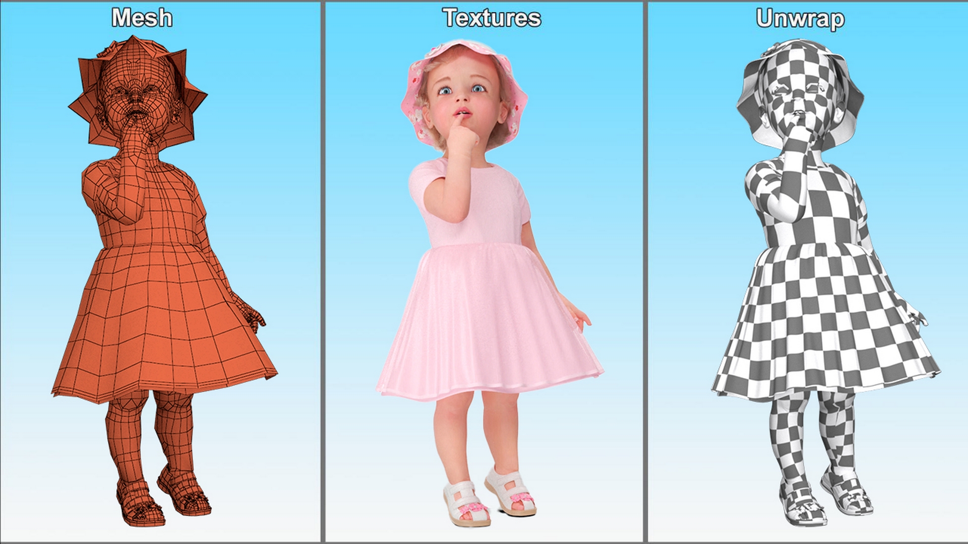 Baby Girl Outdoor Summer Dress Curious Fur 3D