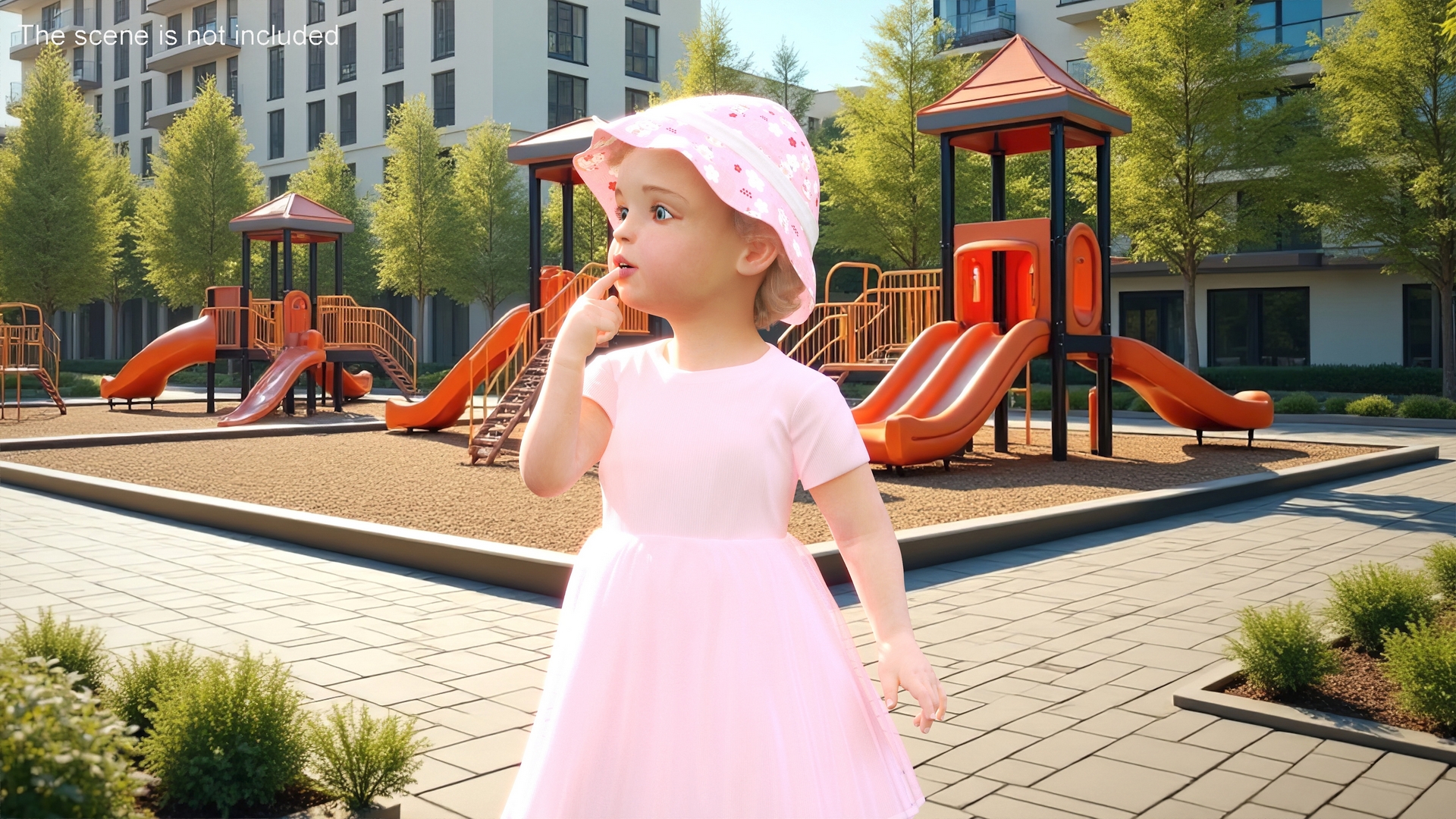 Baby Girl Outdoor Summer Dress Curious Fur 3D