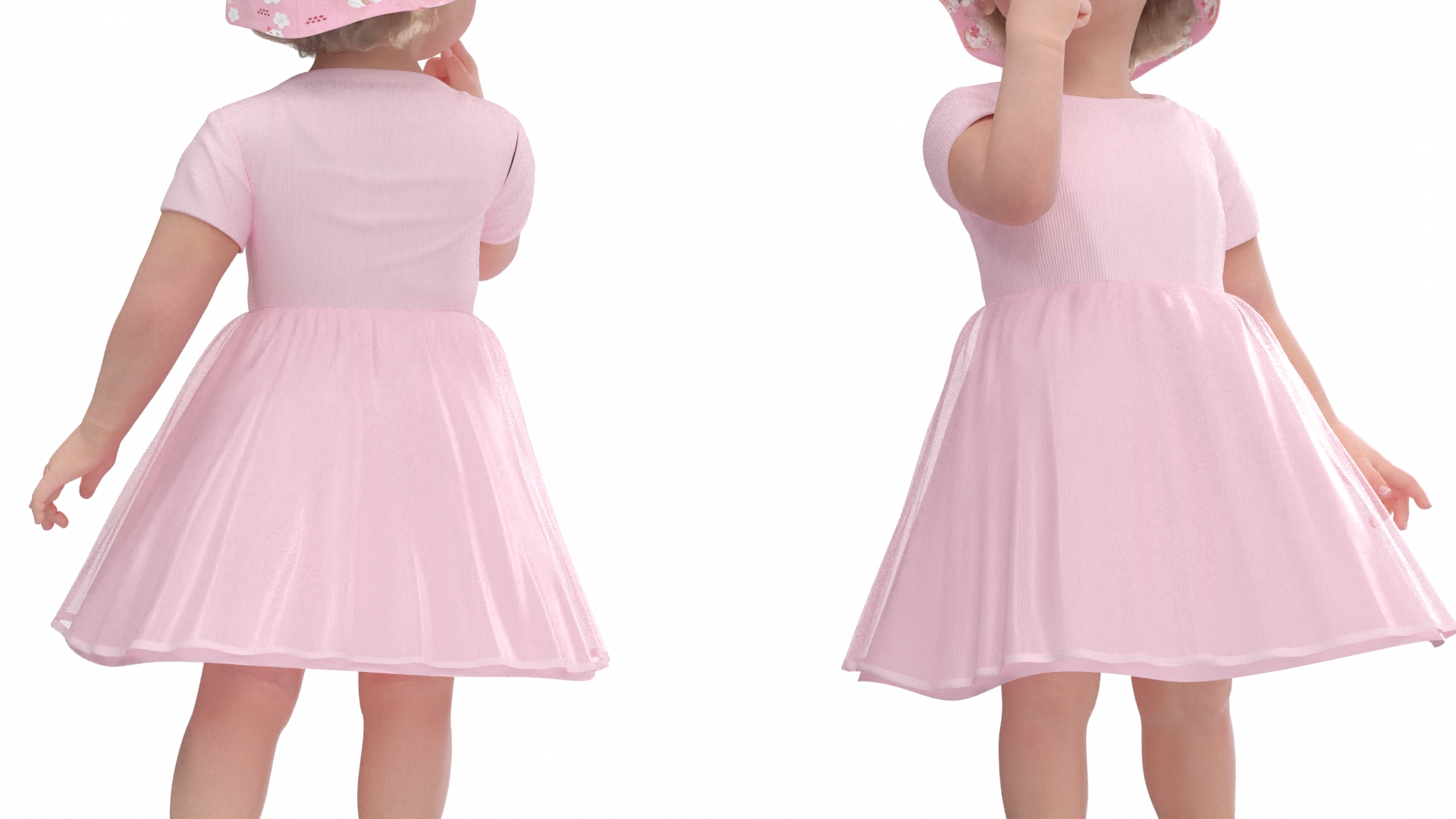 Baby Girl Outdoor Summer Dress Curious Fur 3D