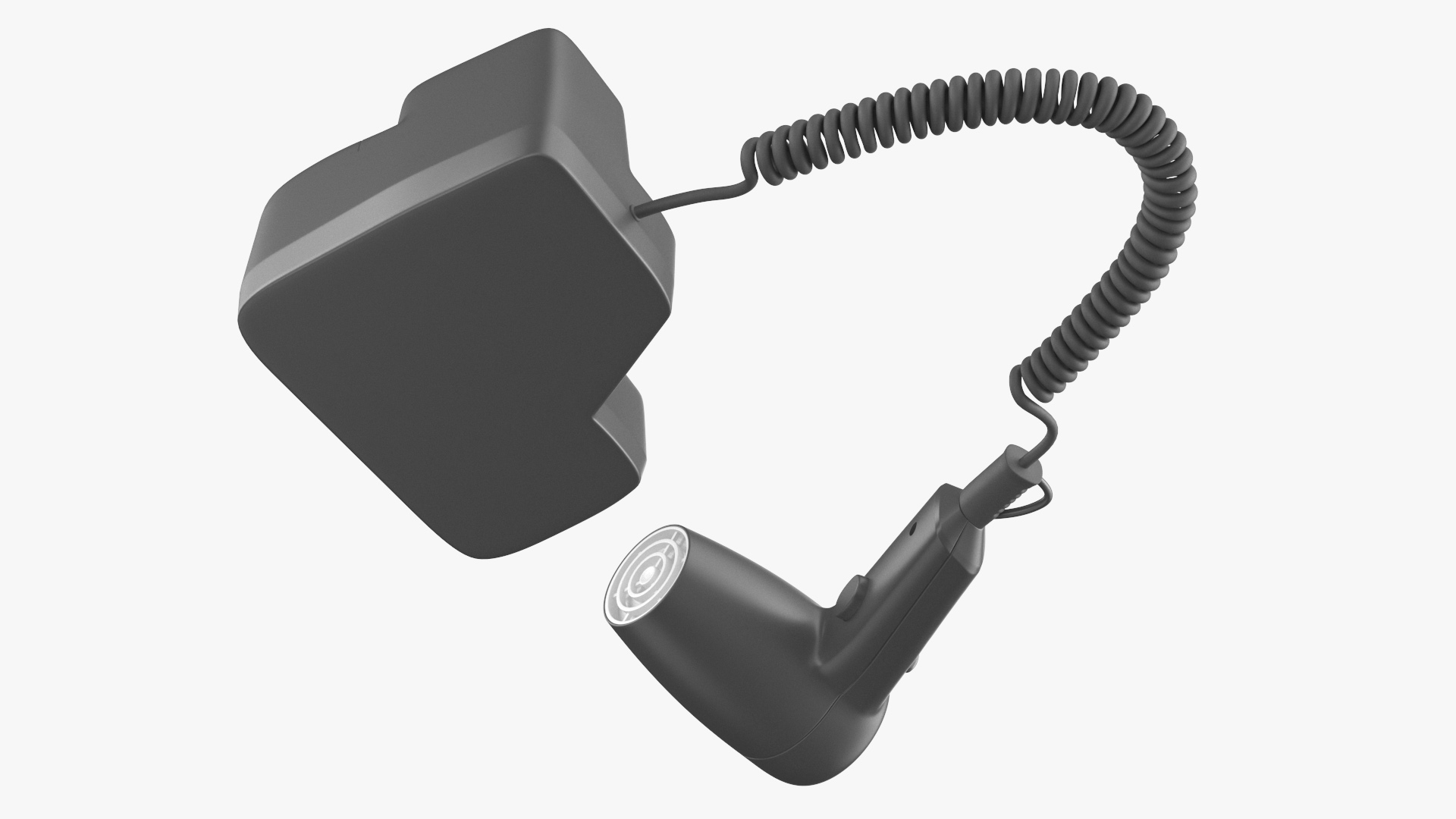 3D Black Hotel Hair Dryer Dismounted model