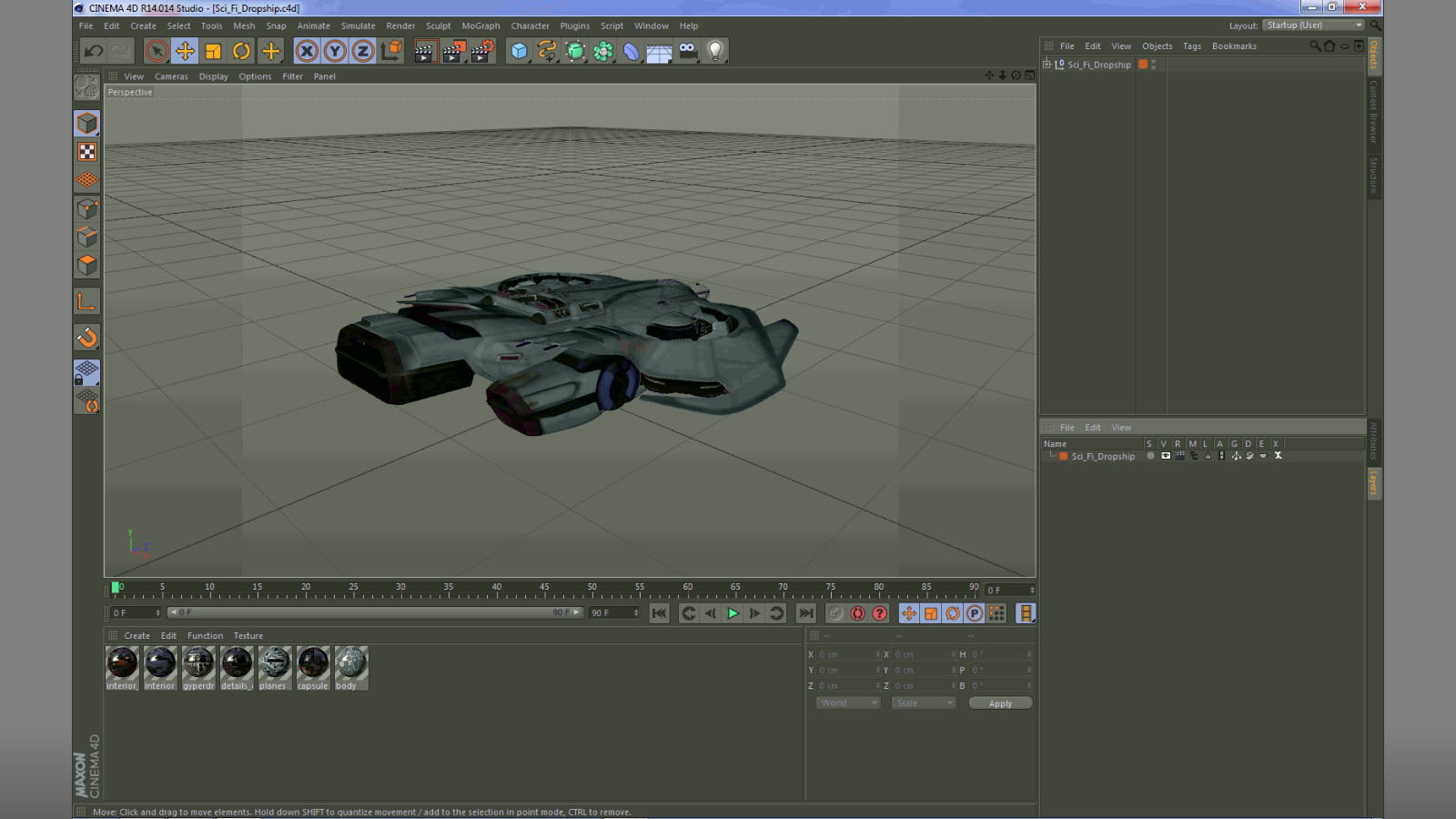 3D model Sci Fi Dropship