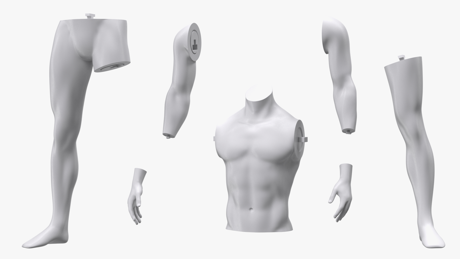 White Male Sports Mannequin 3D