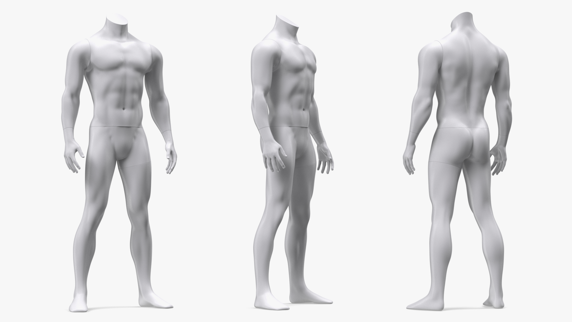White Male Sports Mannequin 3D
