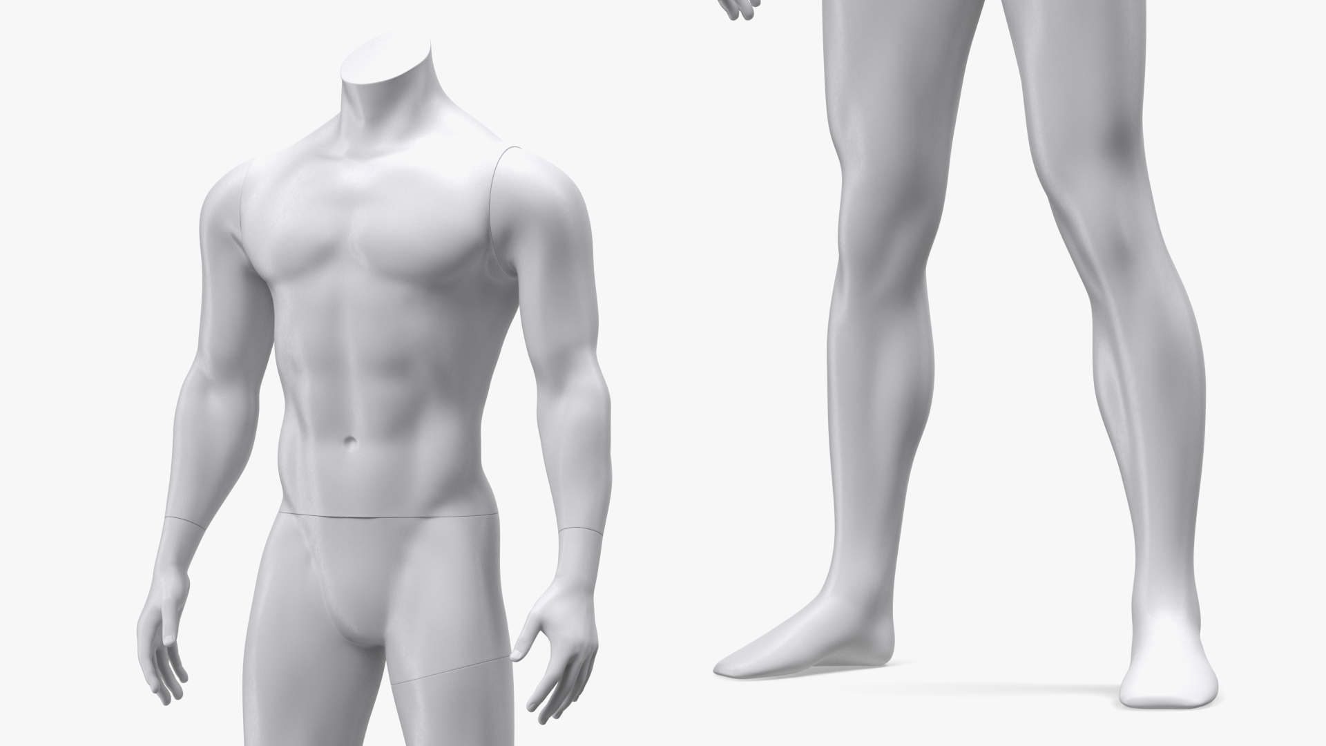 White Male Sports Mannequin 3D